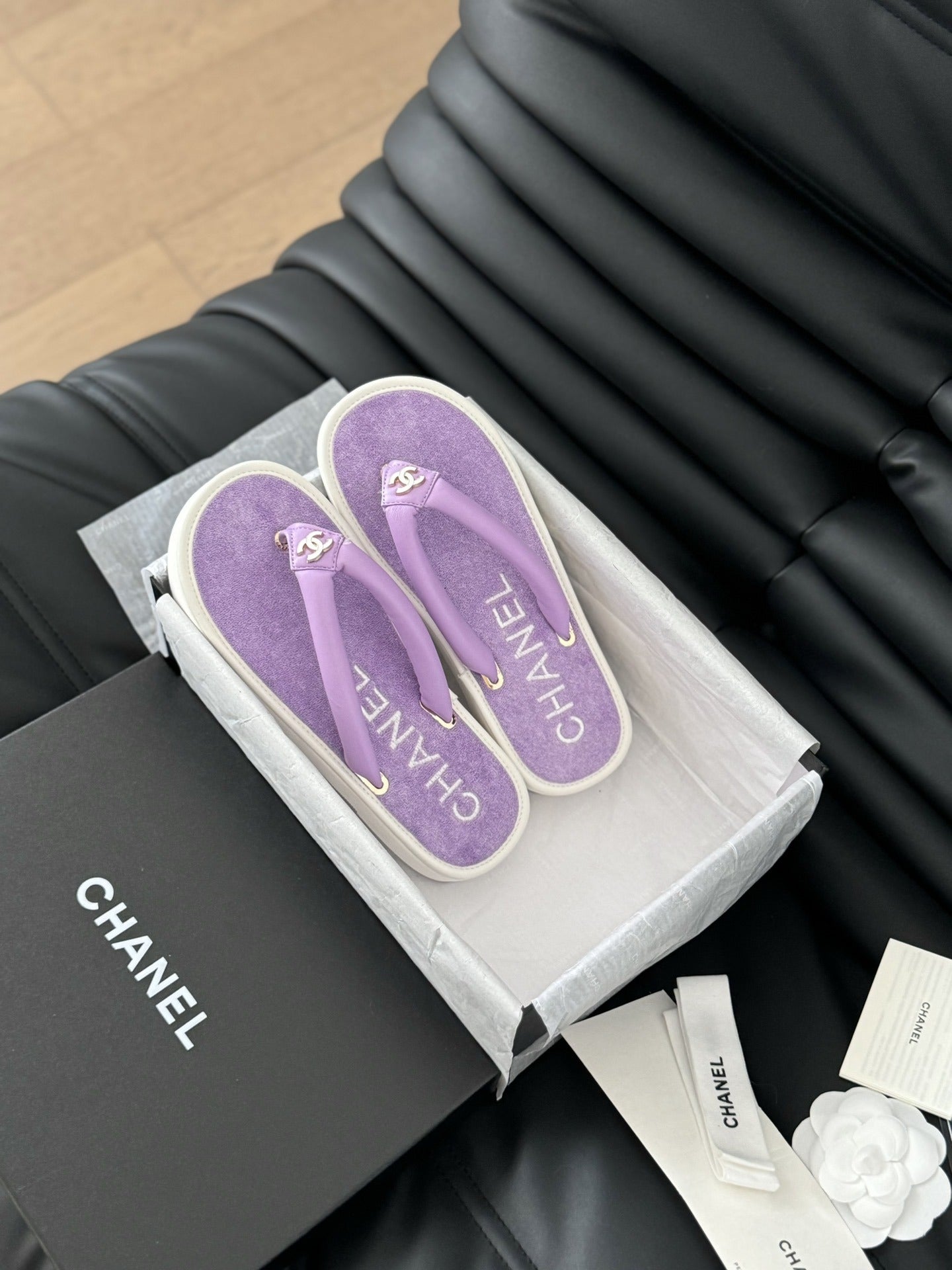 Chanel Leather Slides
