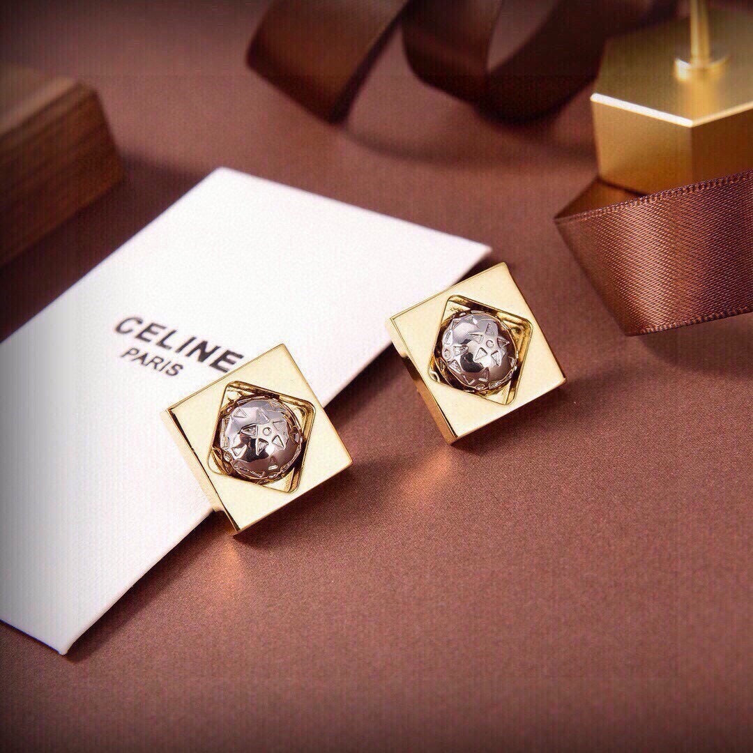 Celine Gold Orb Earrings
