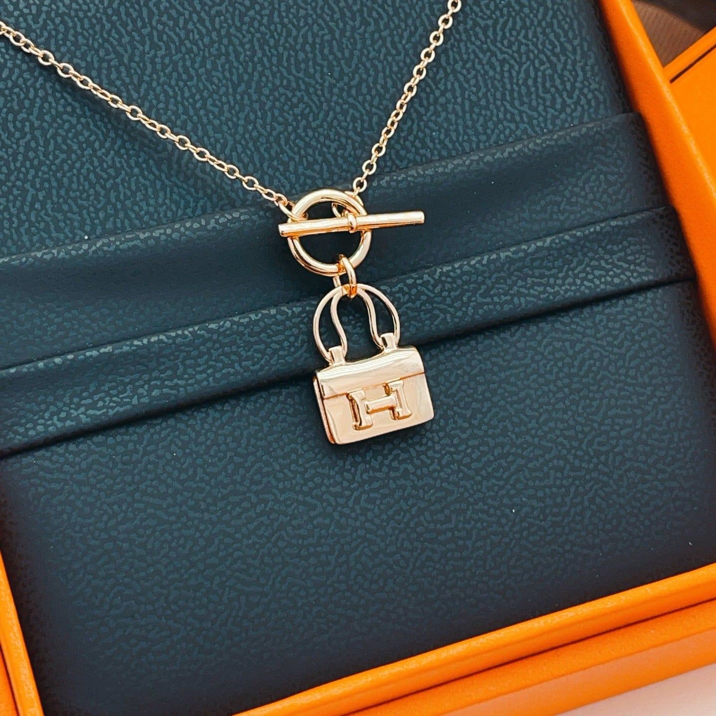 Hermes Brass Necklace