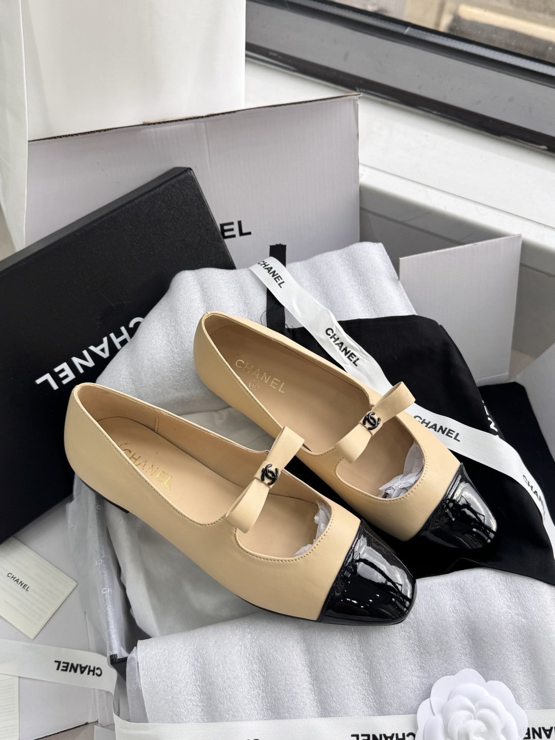 Chanel Patent Leather Bow Shoes