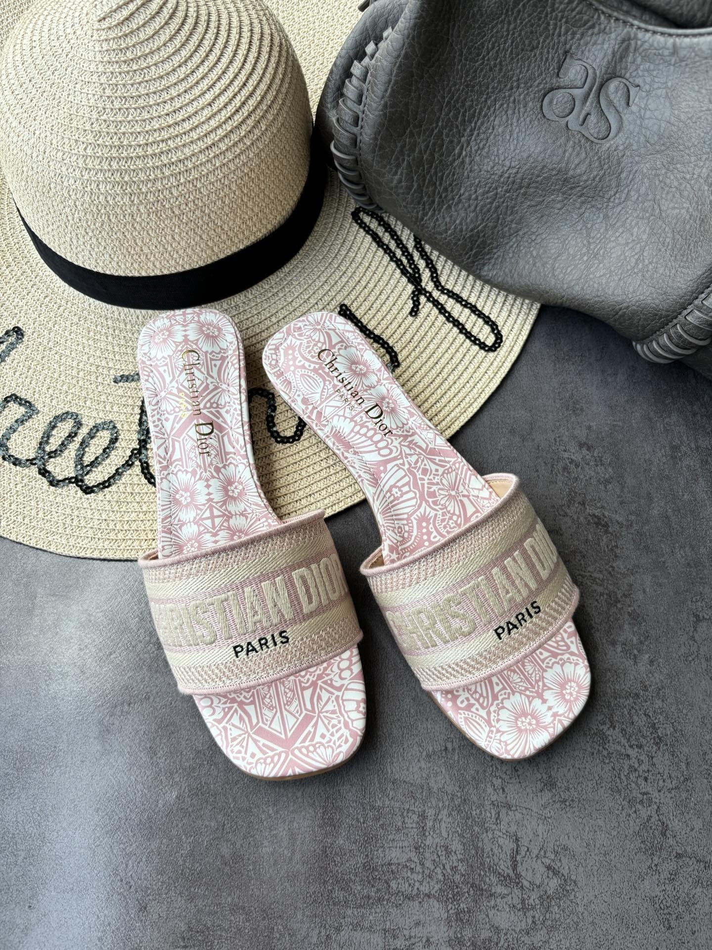 Dior Square Toe Slides