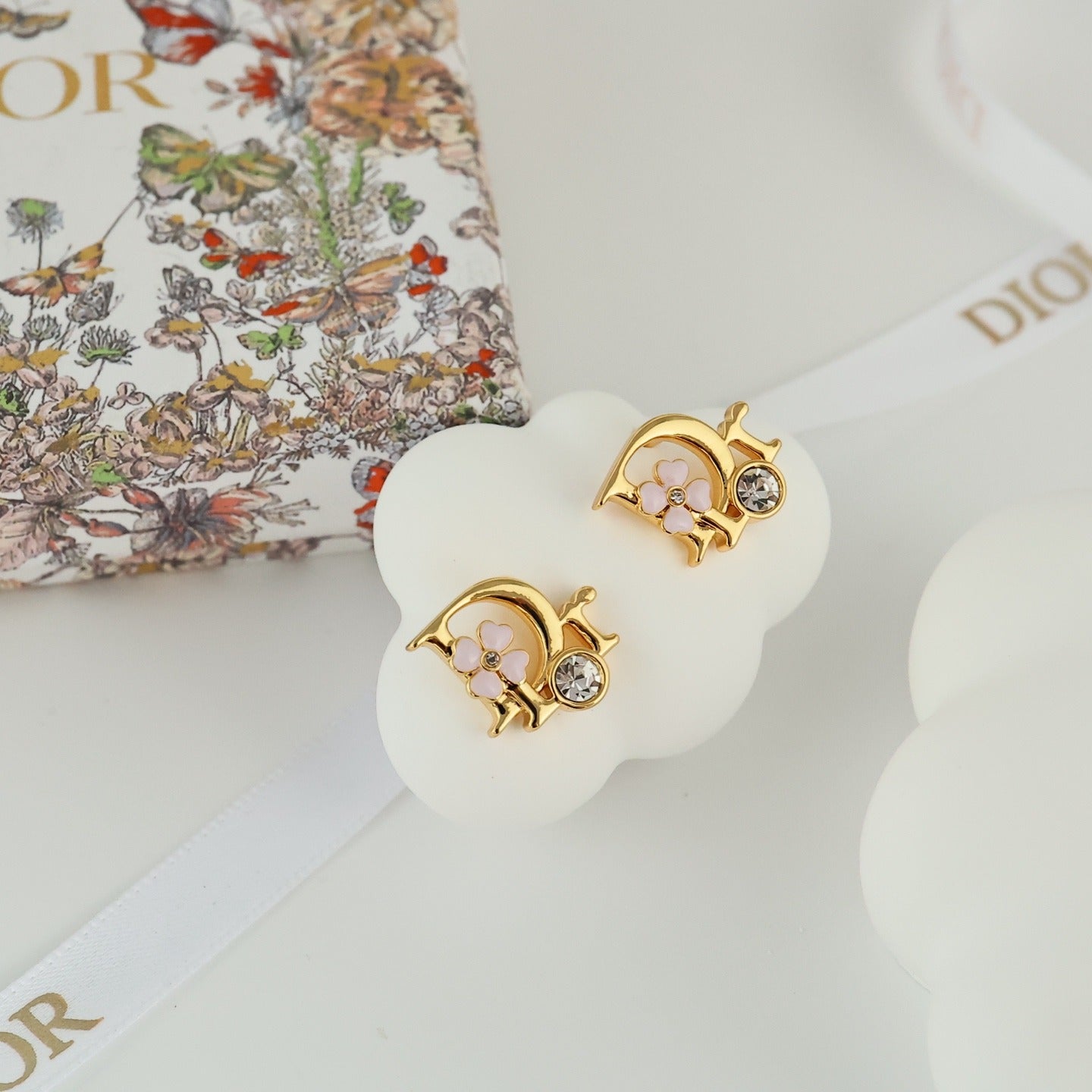 Dior Pink Crystal Earrings
