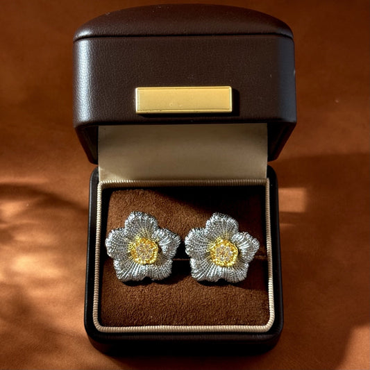 Buccellati Brass Floral Earrings