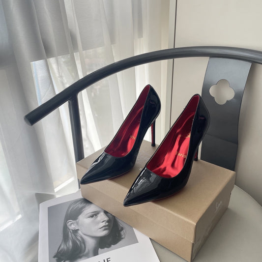 Celine Patent Leather & Lambskin Leather Pointed Toe Heels