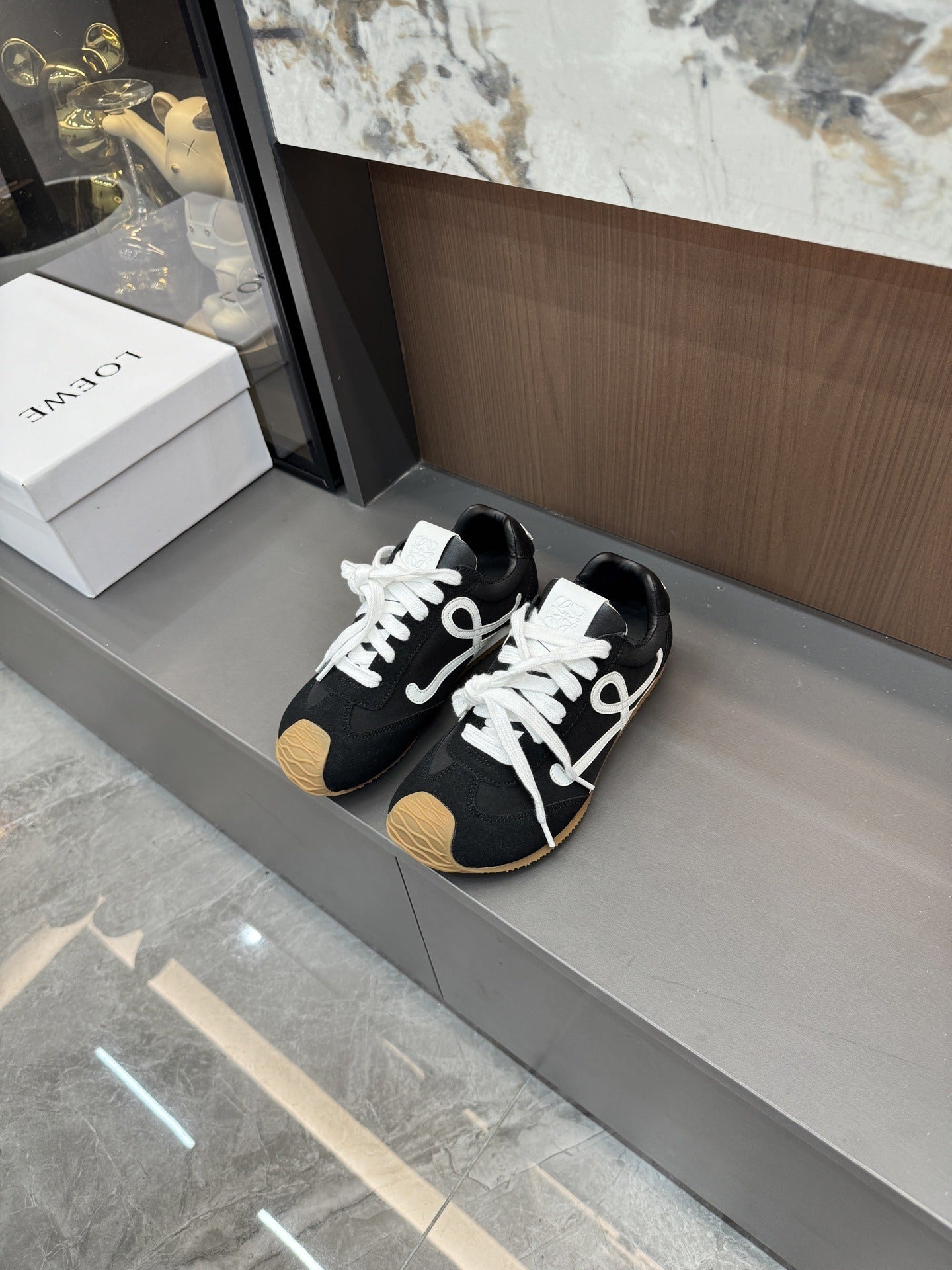 Loewe Black Nylon & Lambskin Leather Shoes
