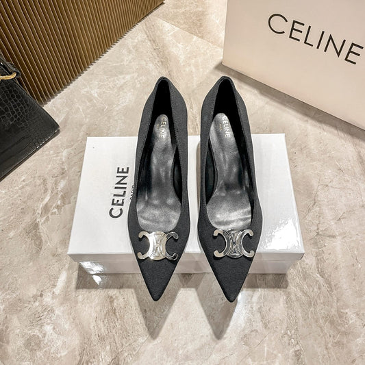 Celine Calfskin Leather Pointed Toe Heels