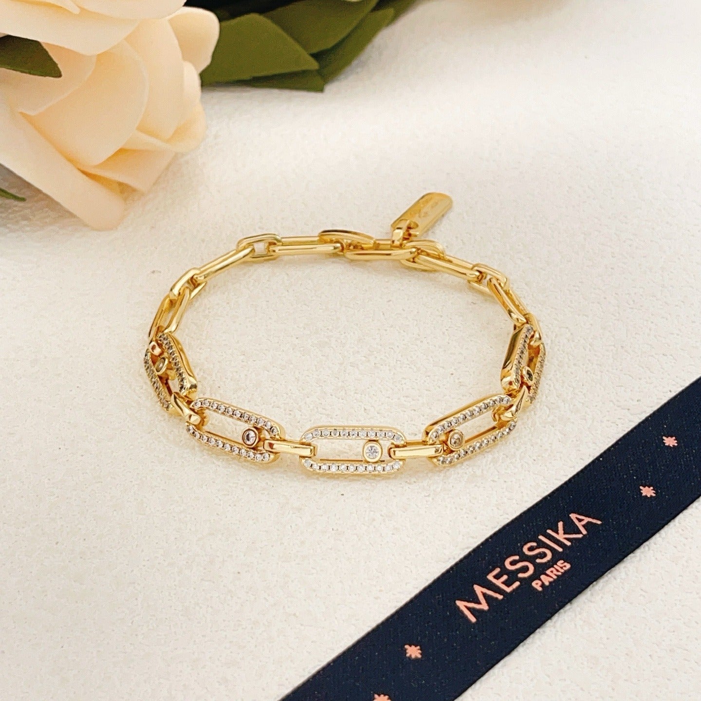Messika Gold Brass Pave Bracelet