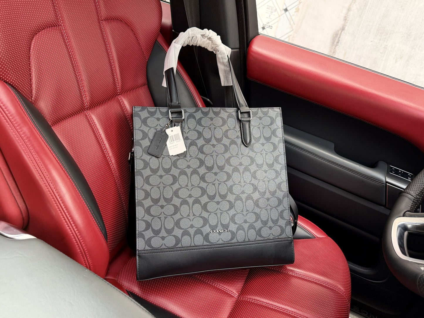 Coach Black Canvas & Leather Logo Briefcase