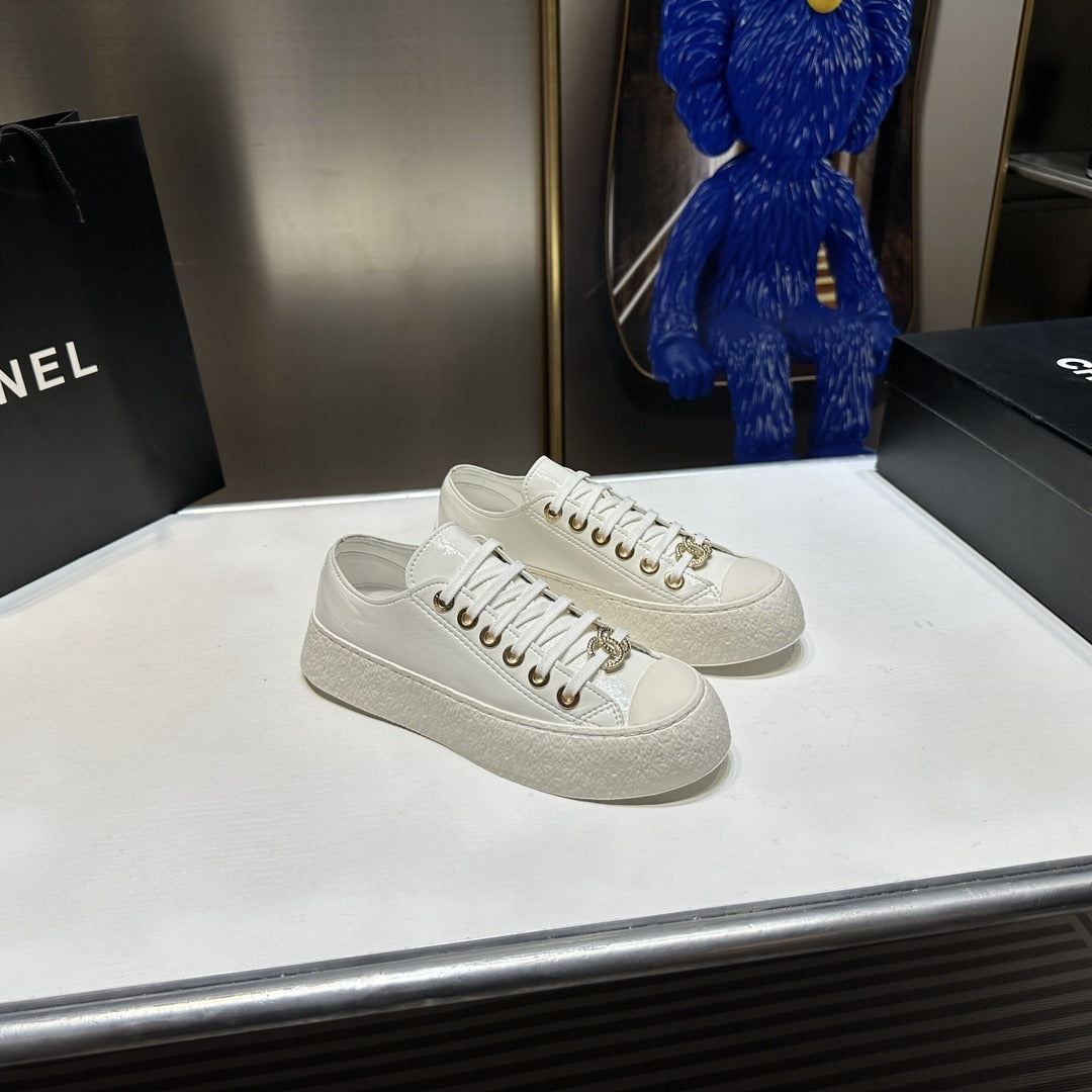 Chanel Lambskin Leather Logo Shoes