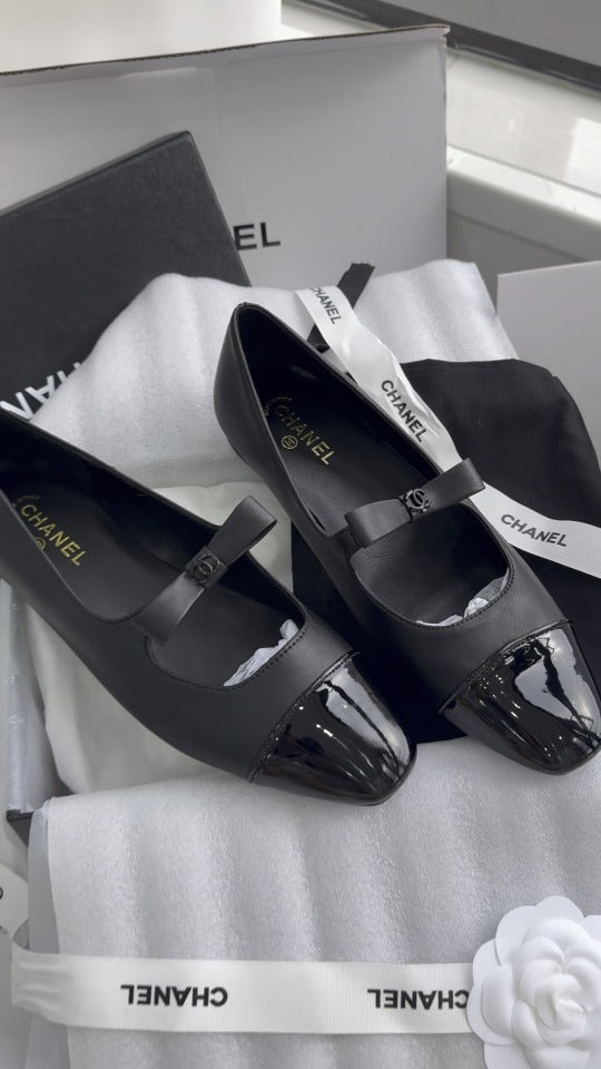 Chanel Patent Leather Bow Shoes