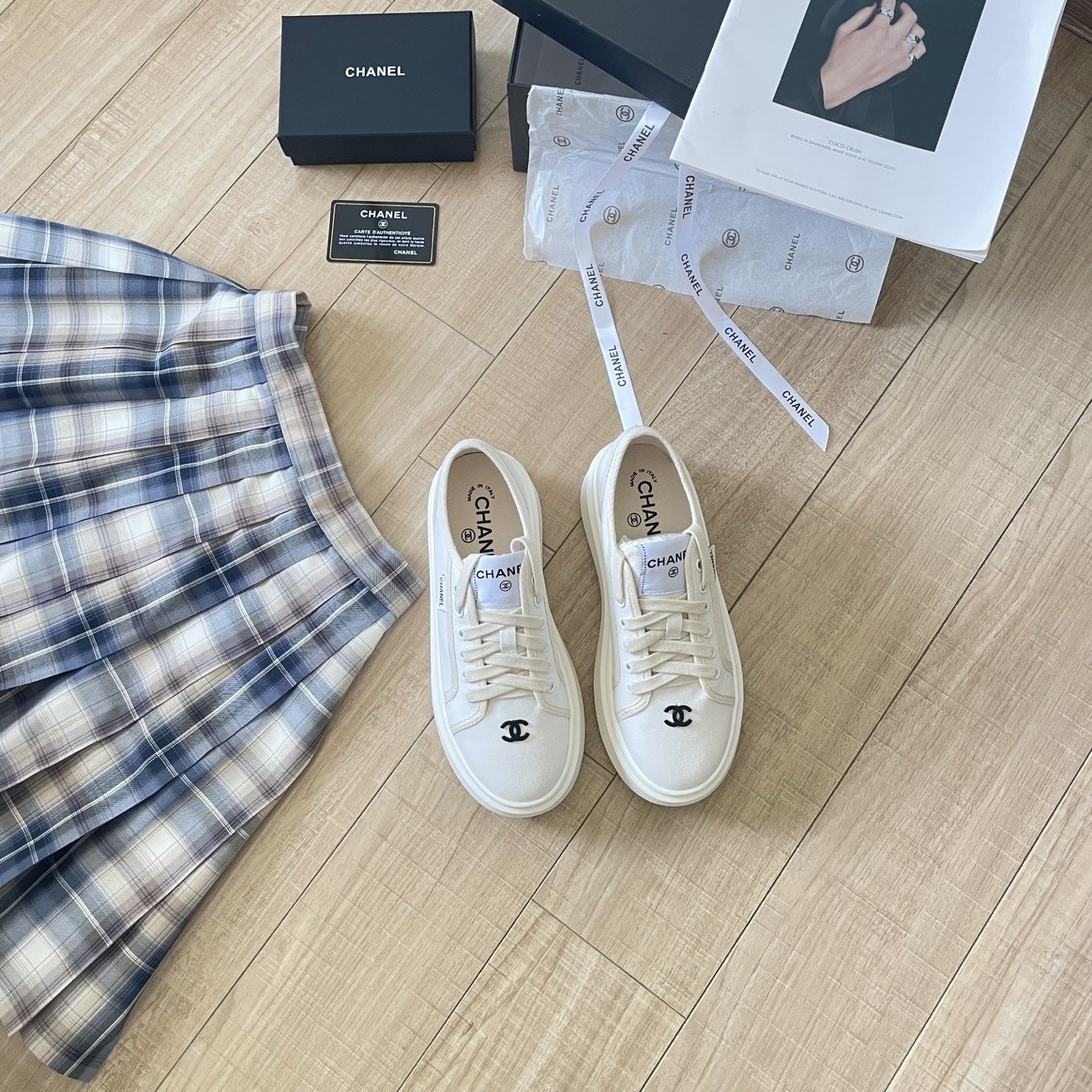 Chanel Canvas & Leather Canvas Shoes