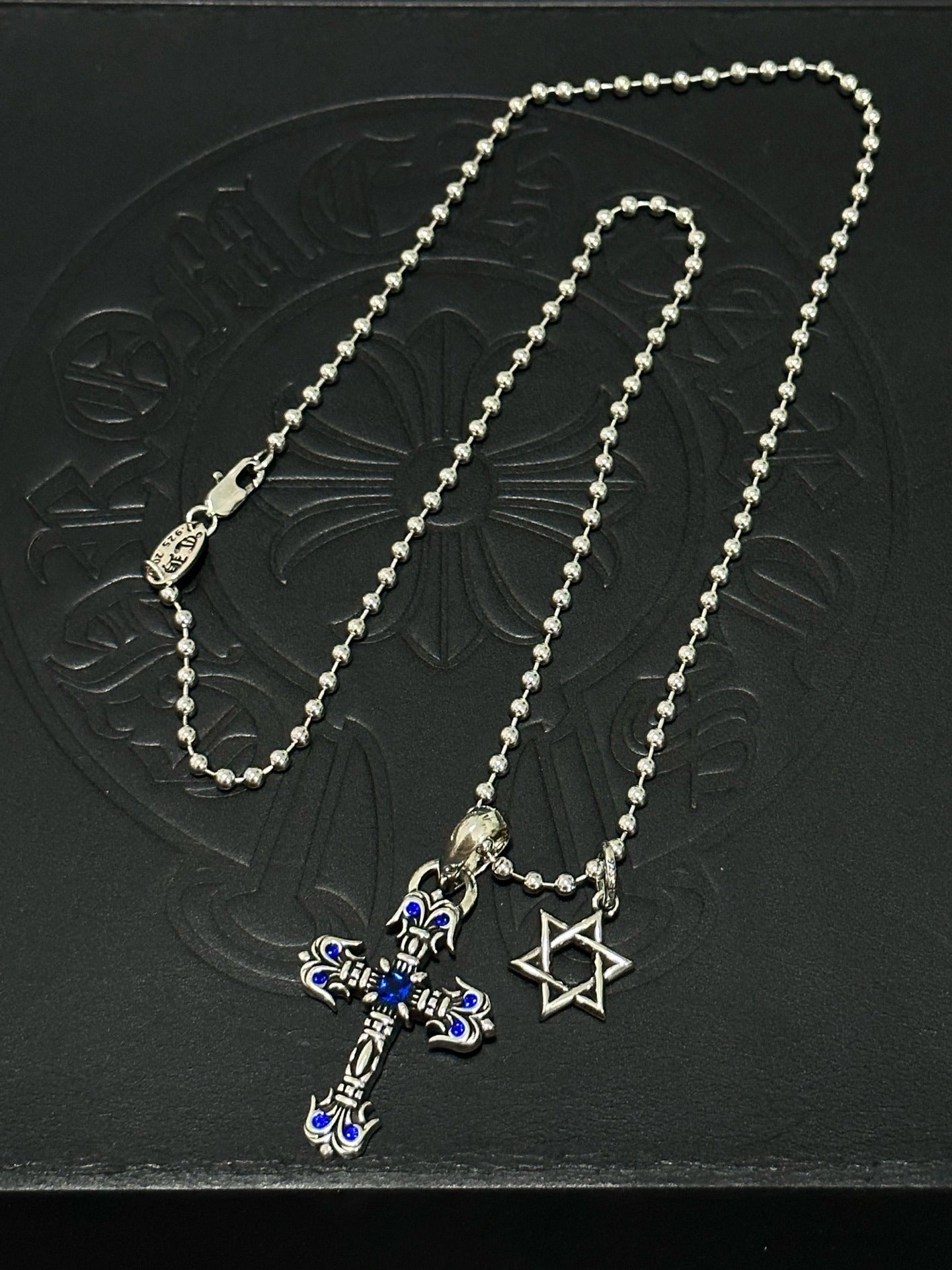 Chrome Hearts Sterling Silver Cross Necklace