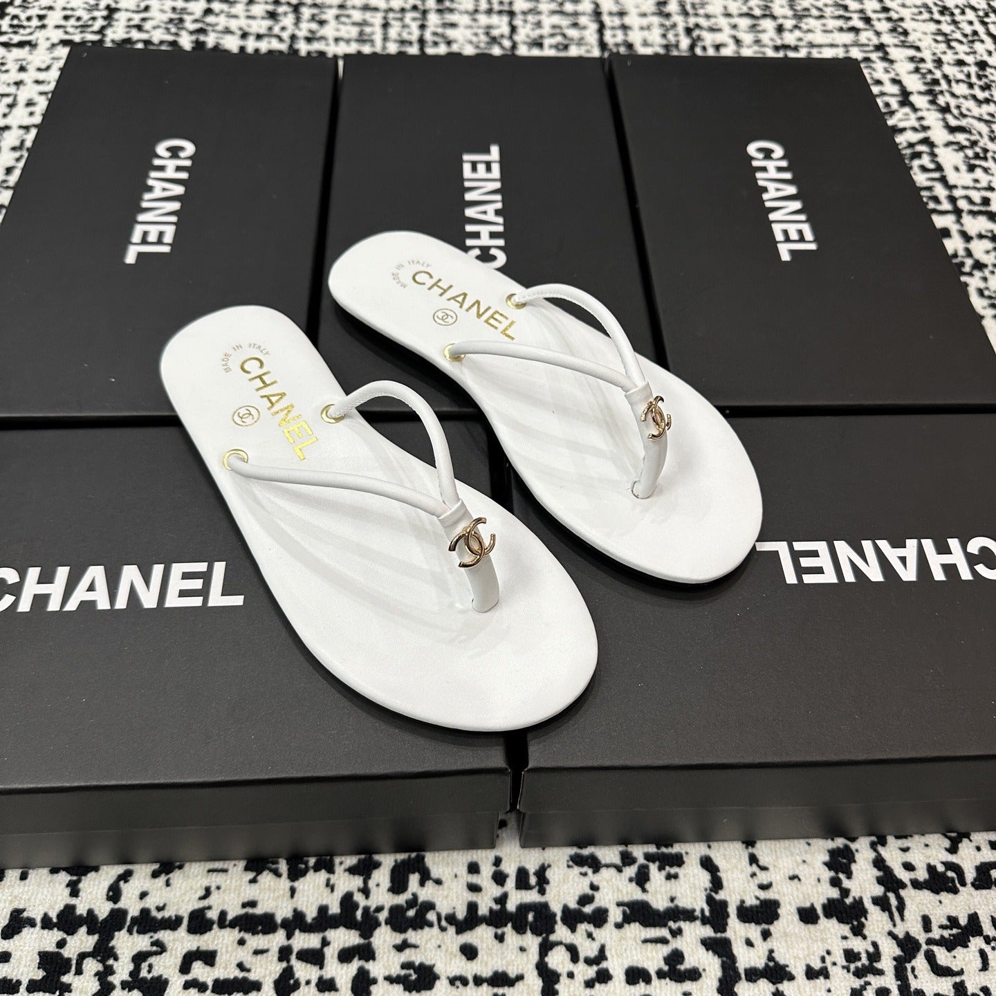 Chanel Lambskin Leather Slides