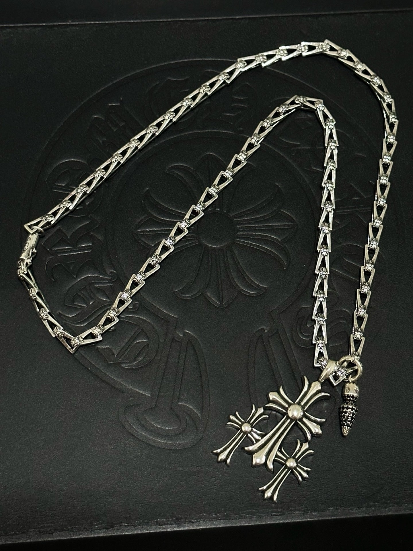 Chrome Hearts Sterling Silver Cross Necklace