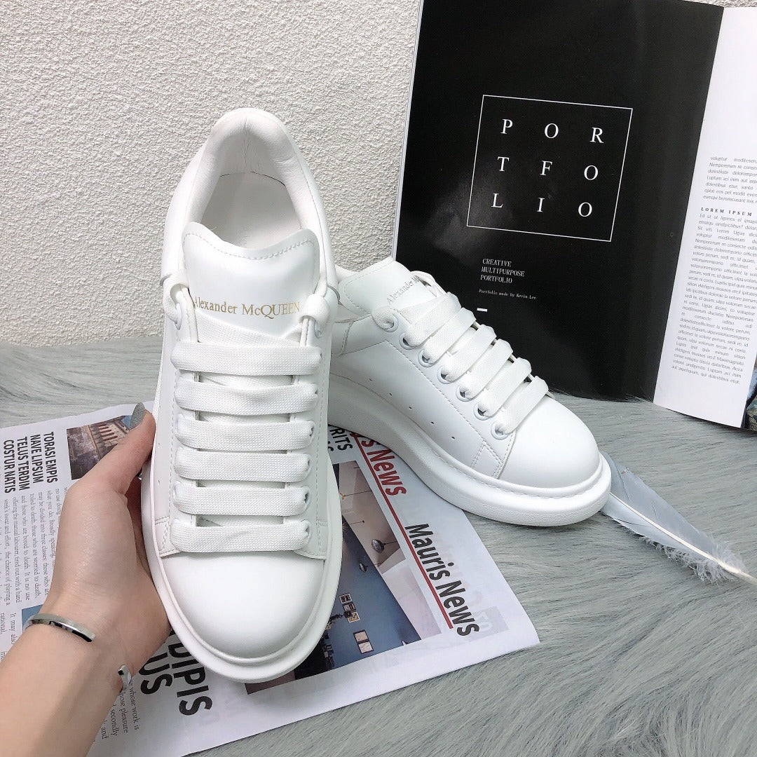 Alexander McQueen Lambskin Leather Logo Sneakers