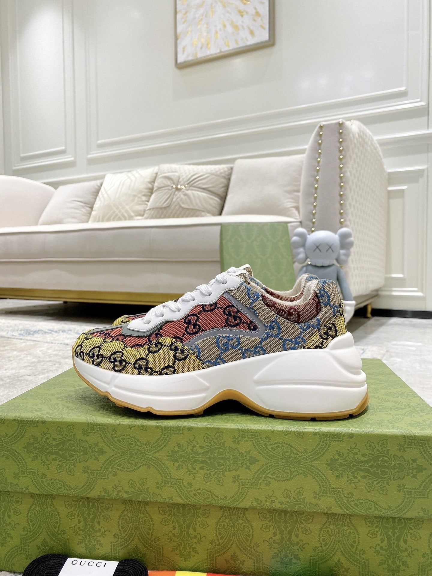 Gucci Lambskin Leather Logo Sneakers