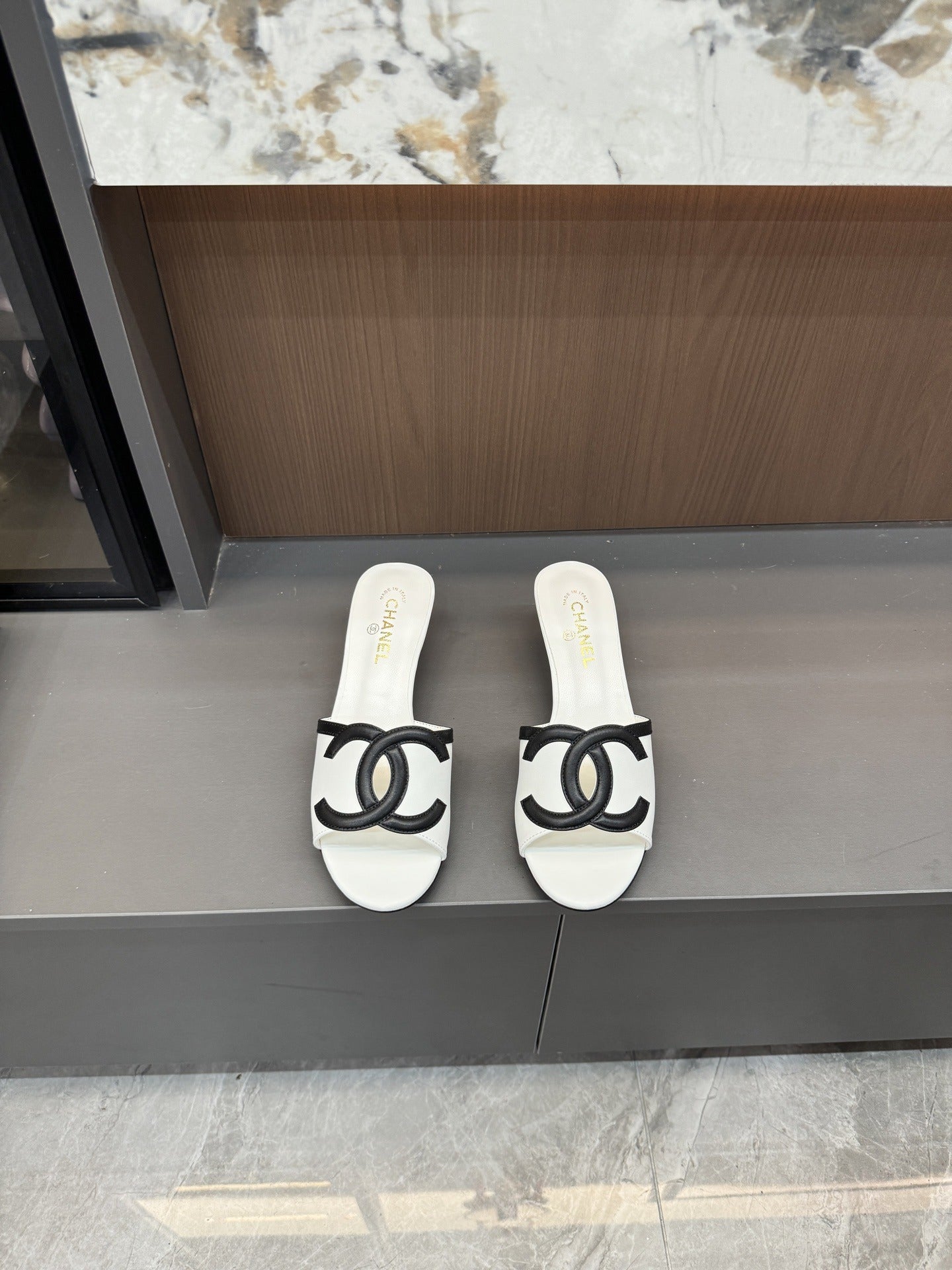 Chanel Lambskin Leather Openwork Slides