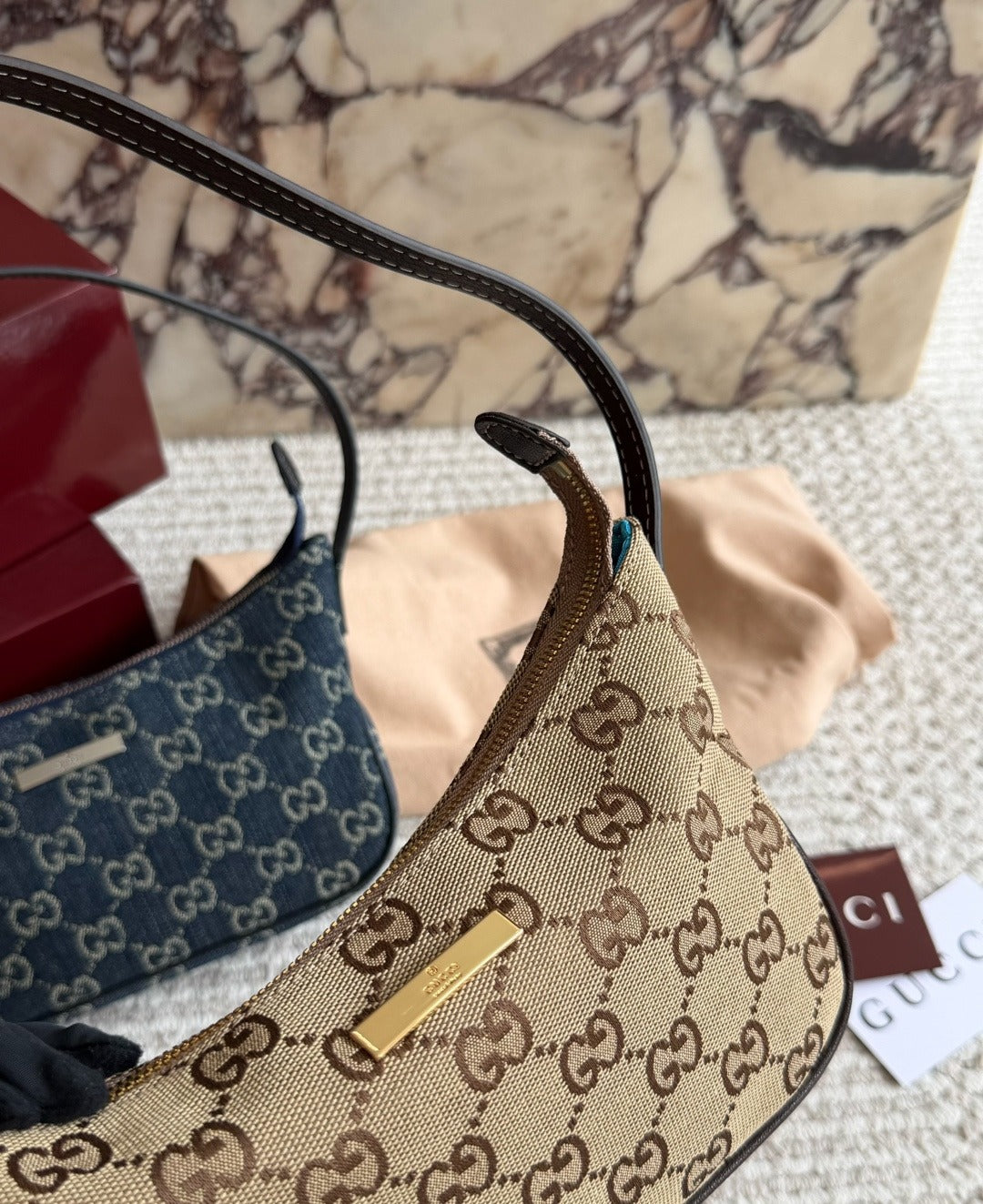 Gucci Vintage-Finish Shoulder Bag