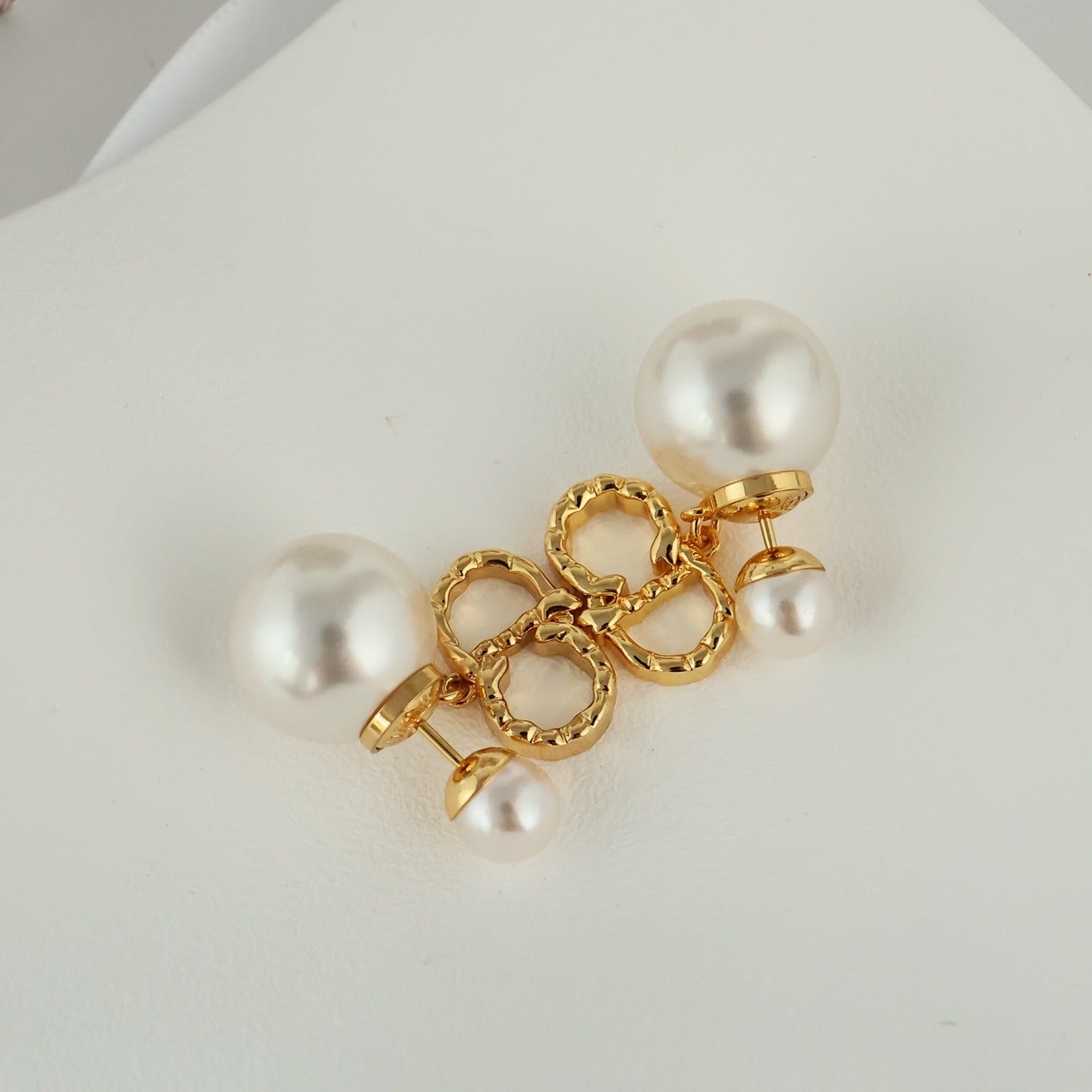 Dior Gold Pearl Earrings