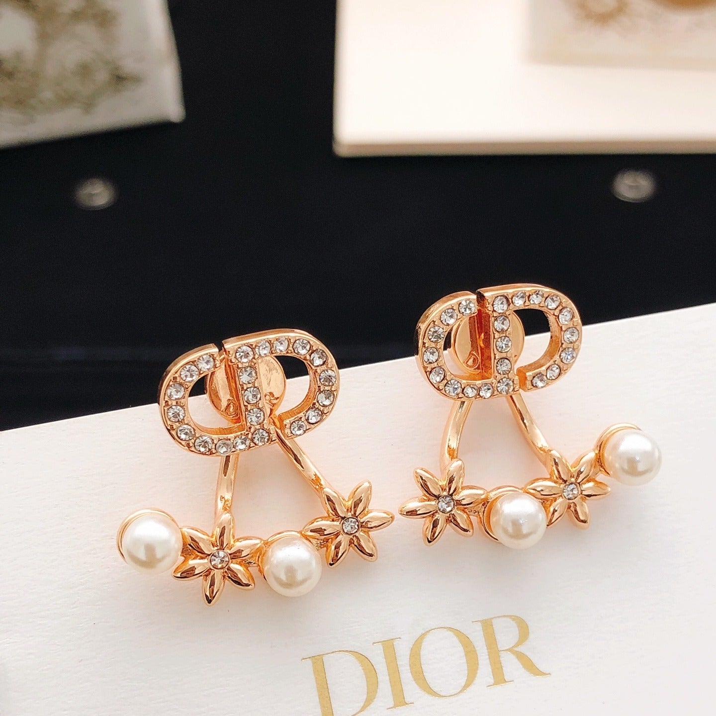 Dior Gold Brass Sunburst Earrings