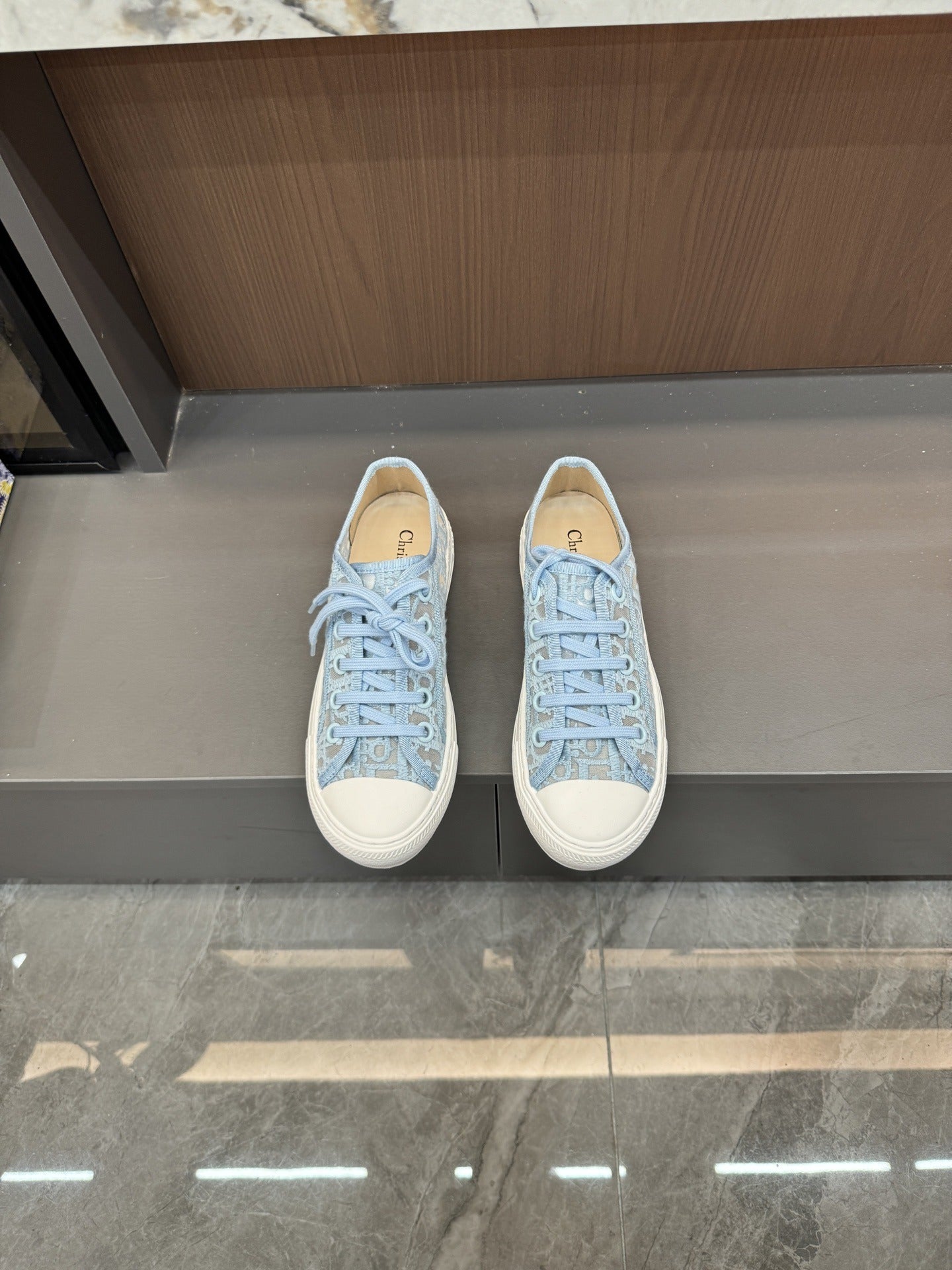 Dior Women Cotton & Lambskin Leather Embroidered Shoes