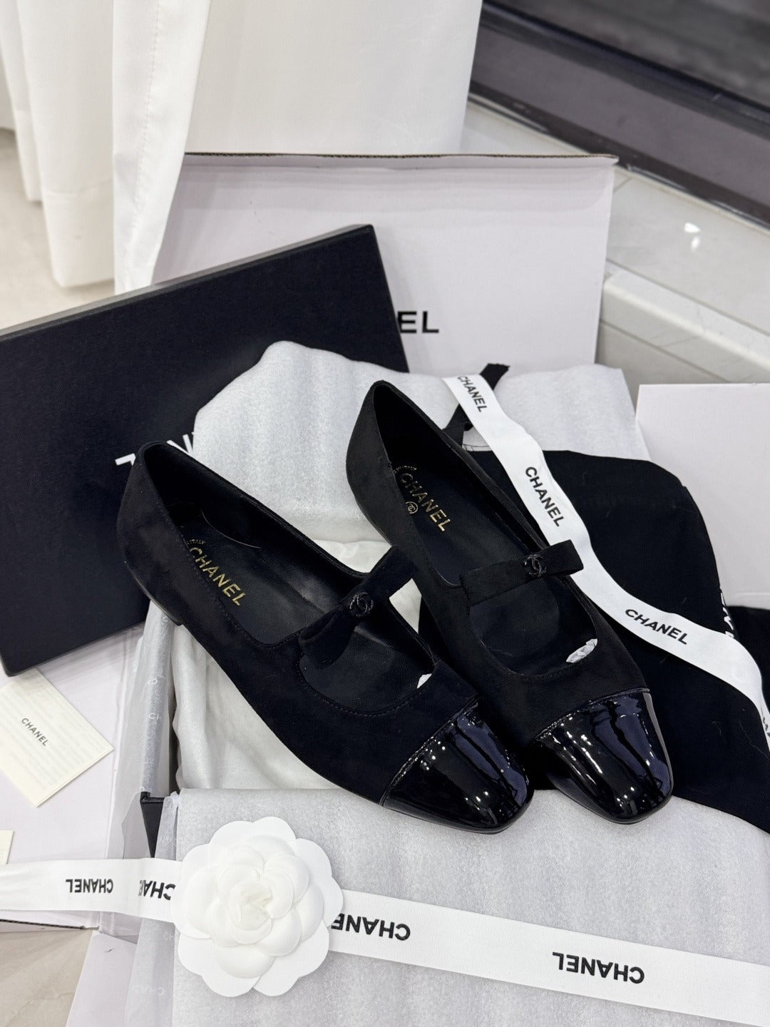 Chanel Patent Leather Bow Shoes