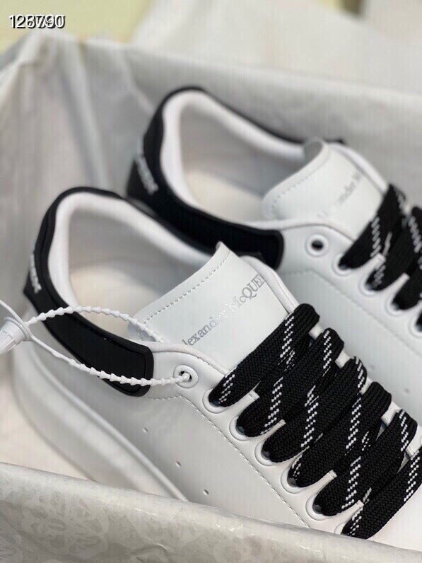 Alexander McQueen Women White Lambskin Leather Logo Sneakers