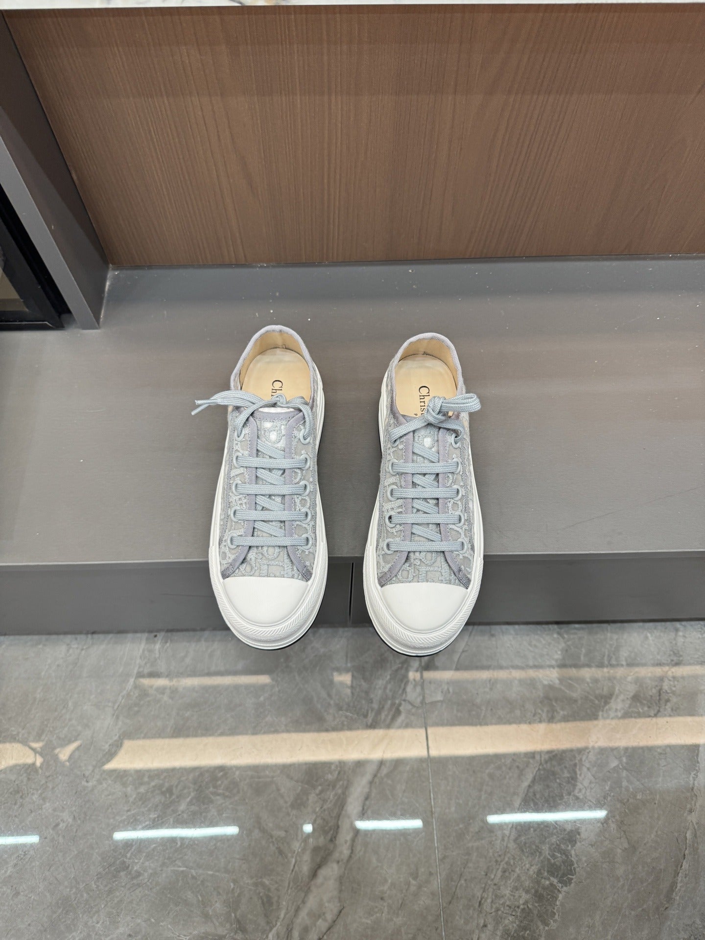 Dior Women Cotton & Lambskin Leather Embroidered Shoes