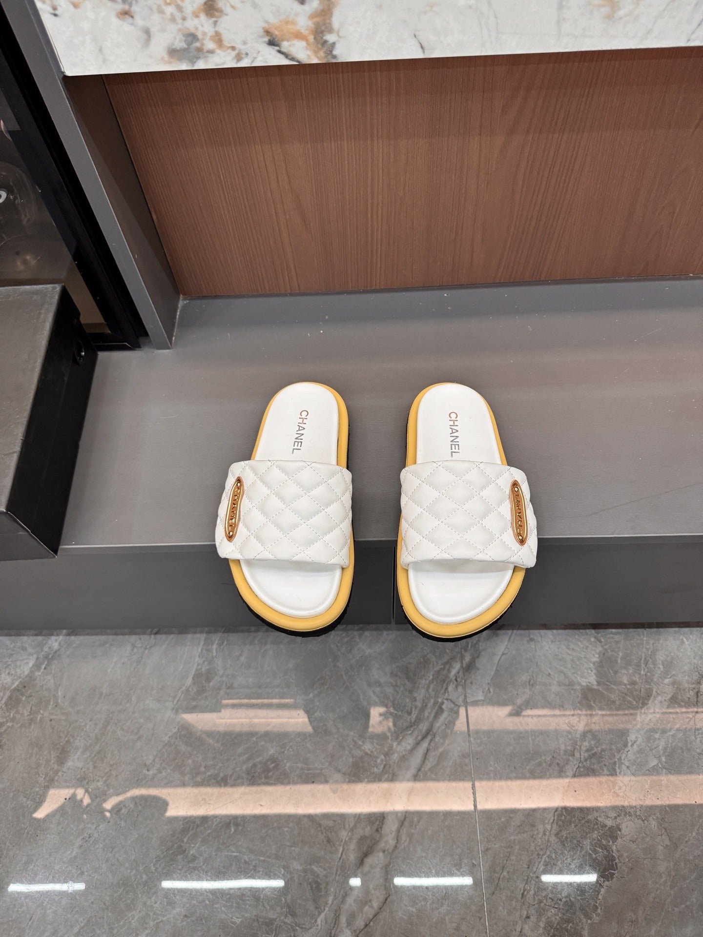 Chanel Lambskin Leather Slides