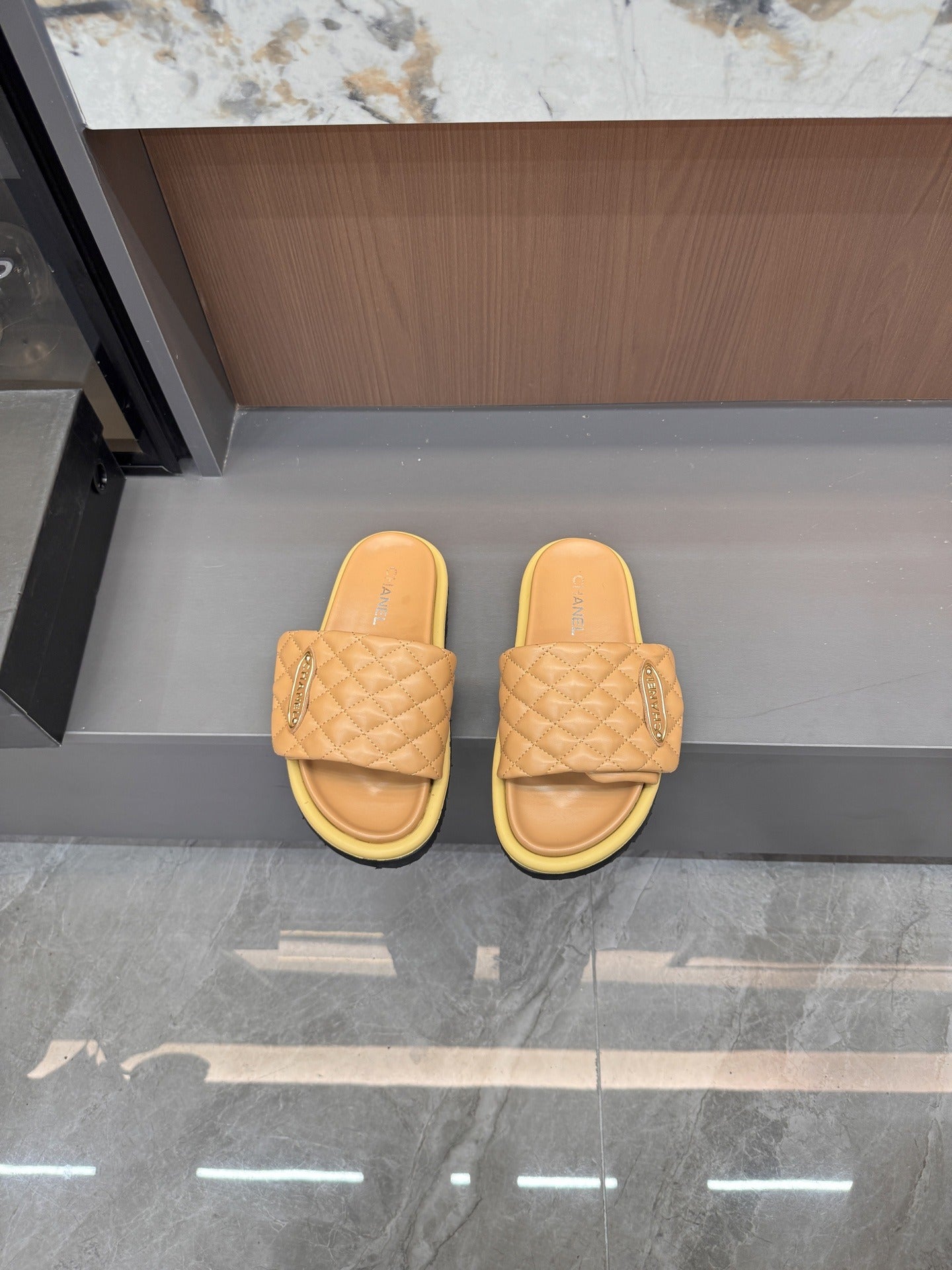 Chanel Lambskin Leather Slides