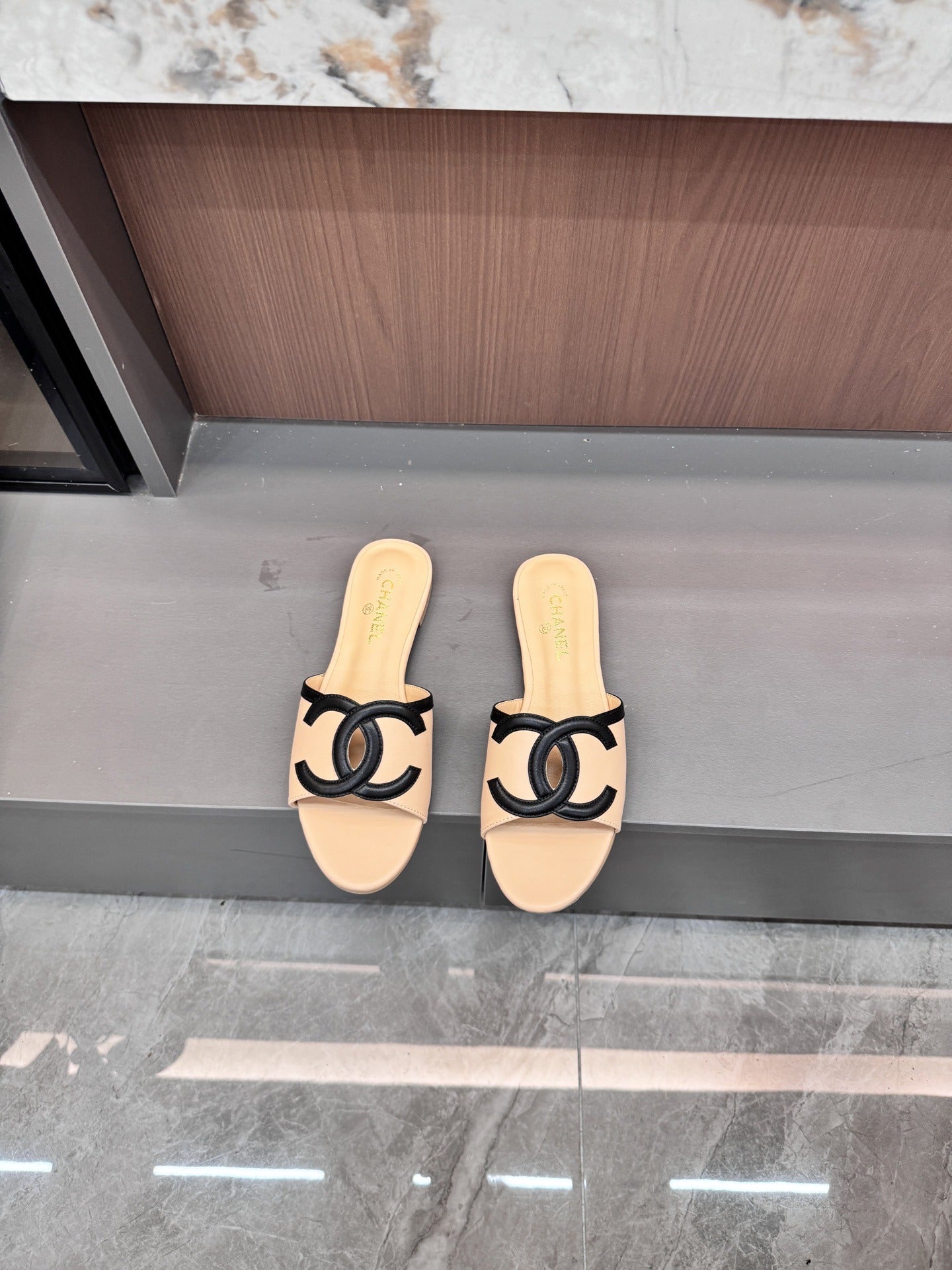 Chanel Lambskin Leather Openwork Slides