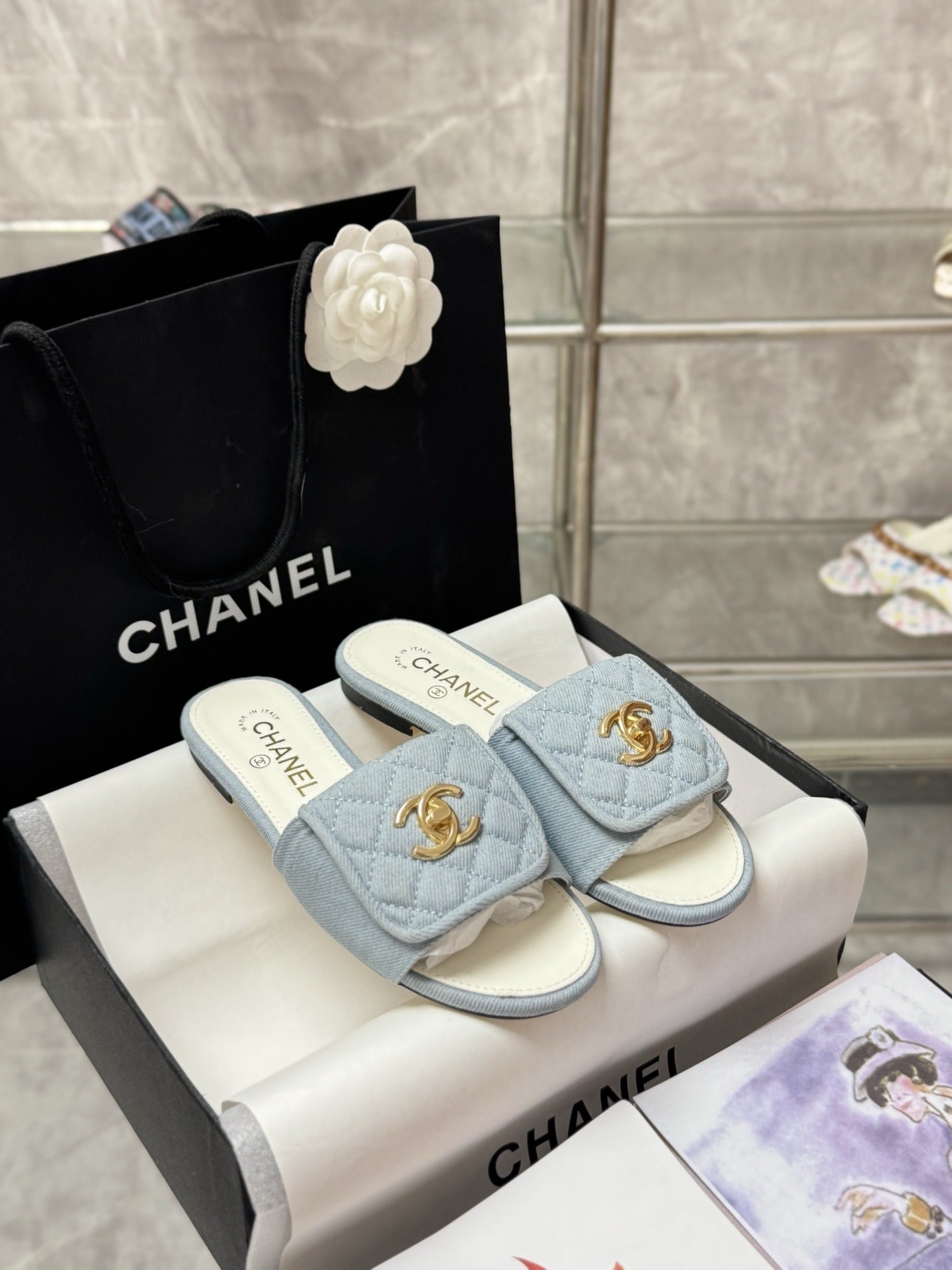 Chanel Lambskin Leather Slides