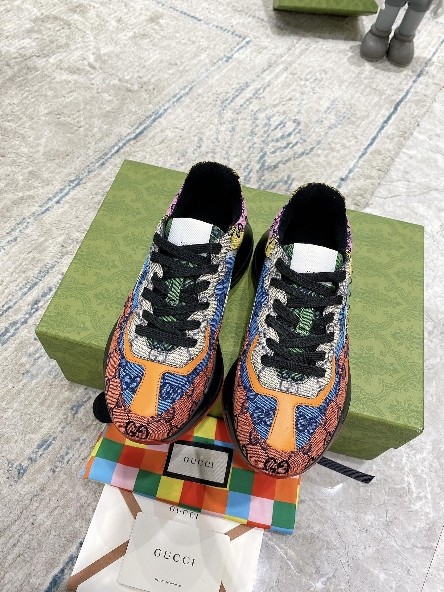 Gucci Lambskin Leather Logo Sneakers