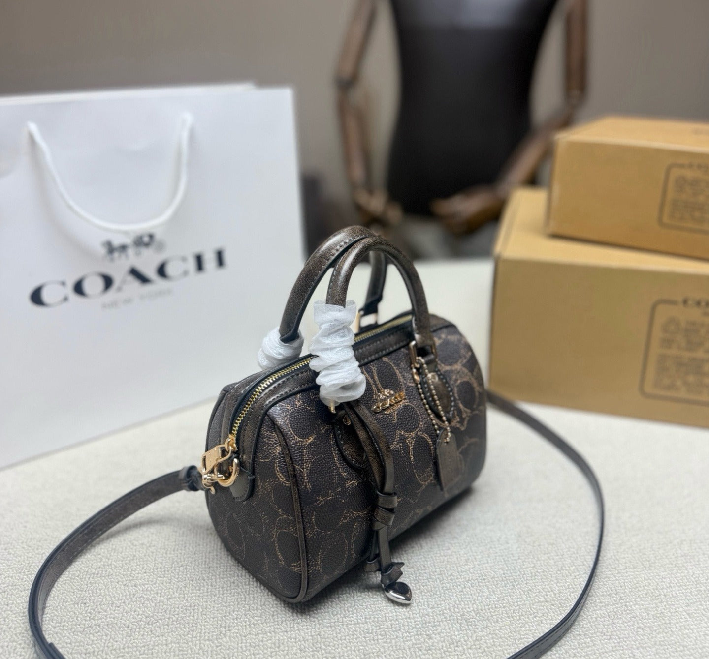 Coach Canvas & Leather Vintage-Finish Crossbody Bag