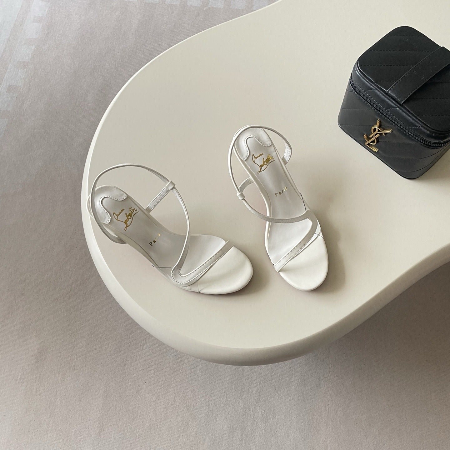 Christian Louboutin Patent Leather & Lambskin Leather Sandals
