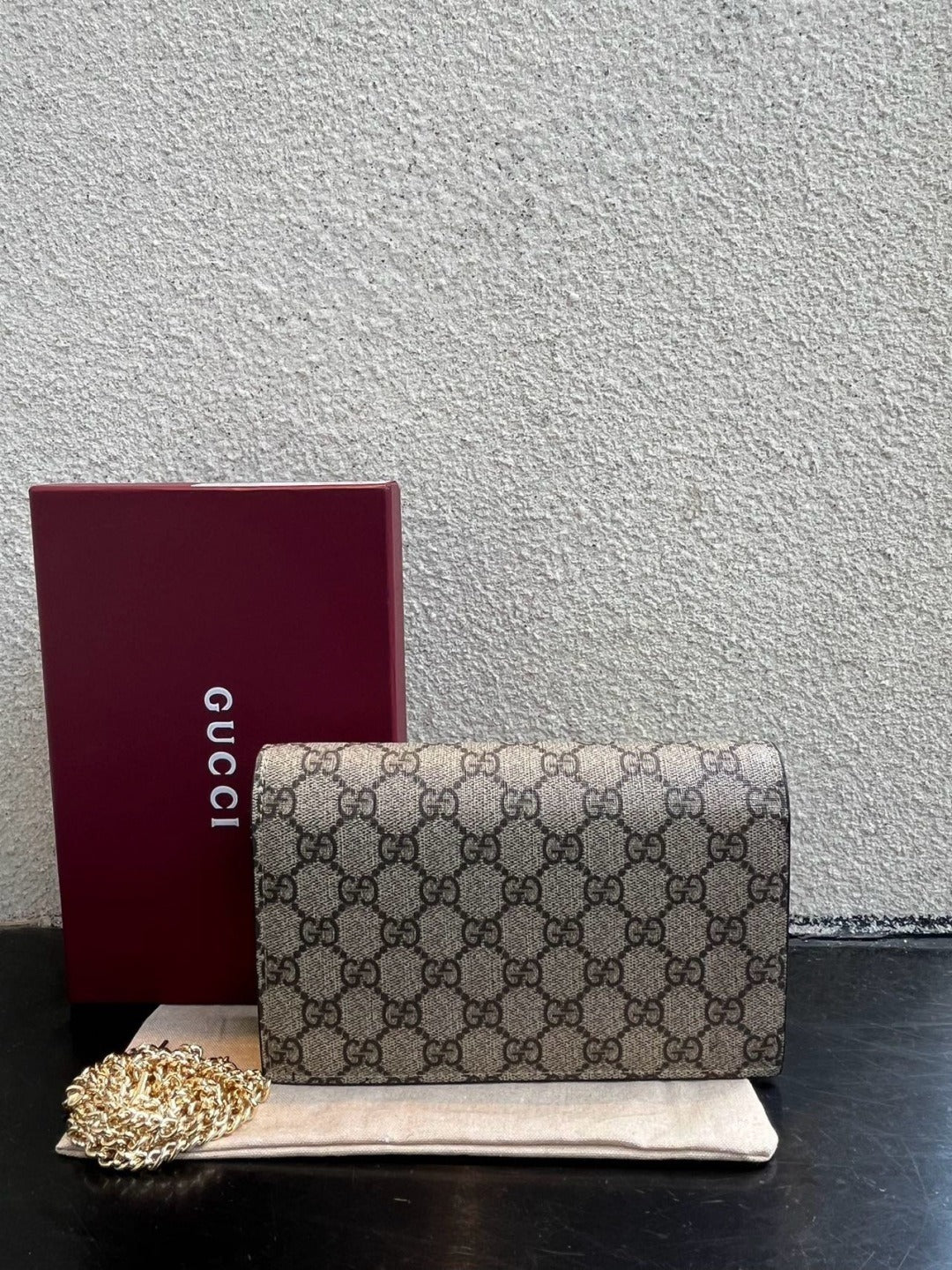 Gucci Black Leather GG Marmont Wallet