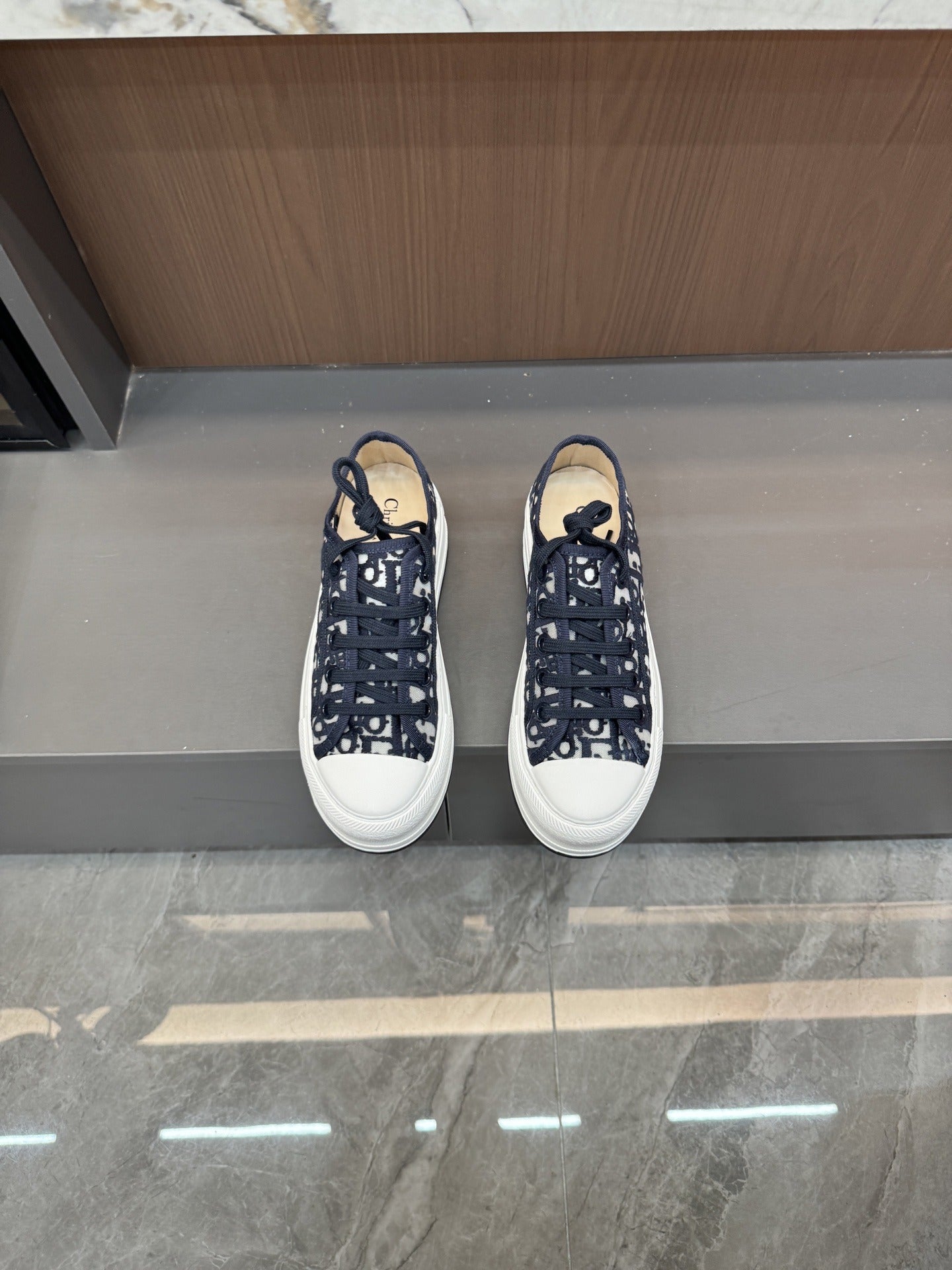 Dior Women Cotton & Lambskin Leather Embroidered Shoes