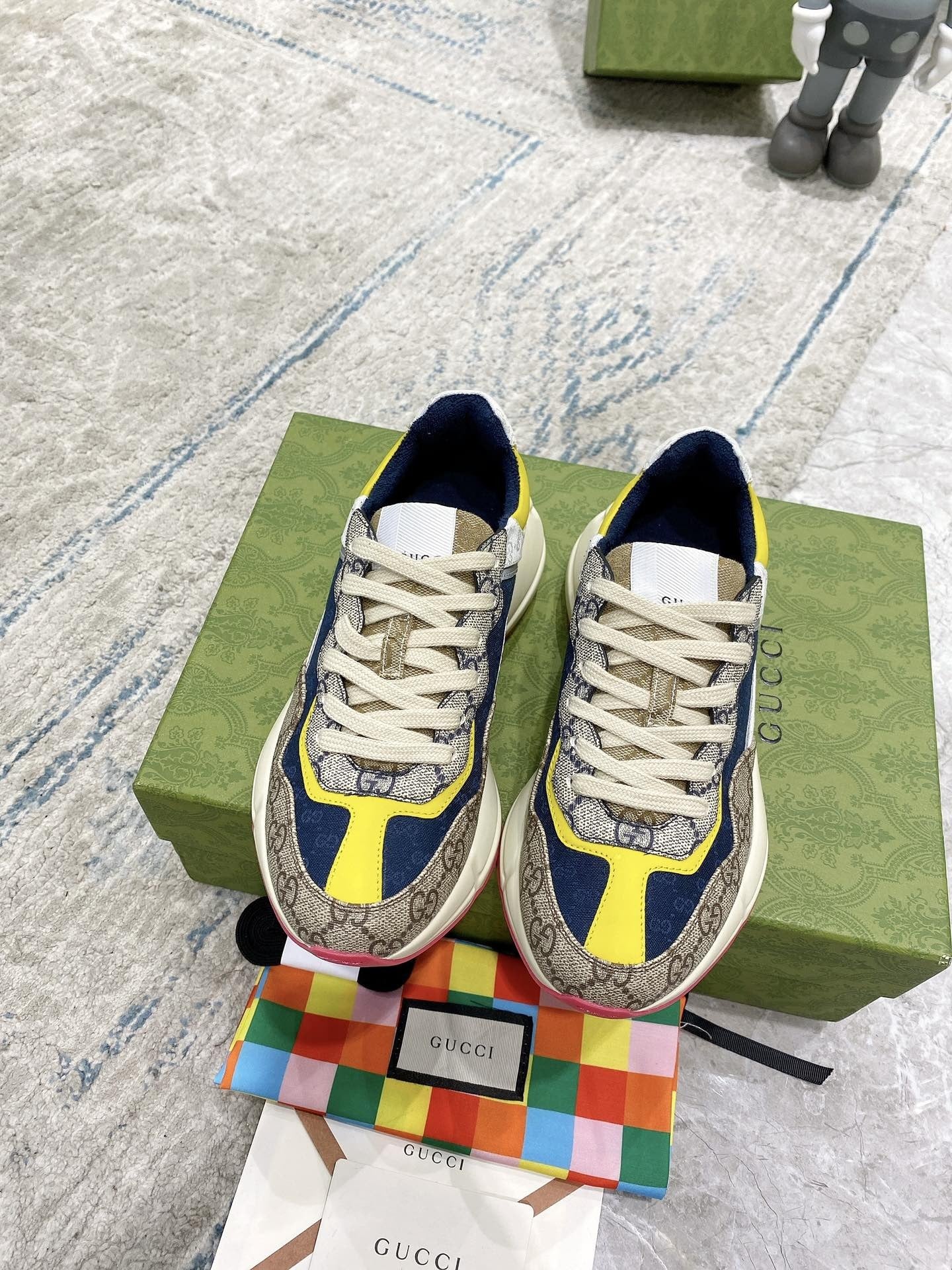Gucci Lambskin Leather Logo Sneakers