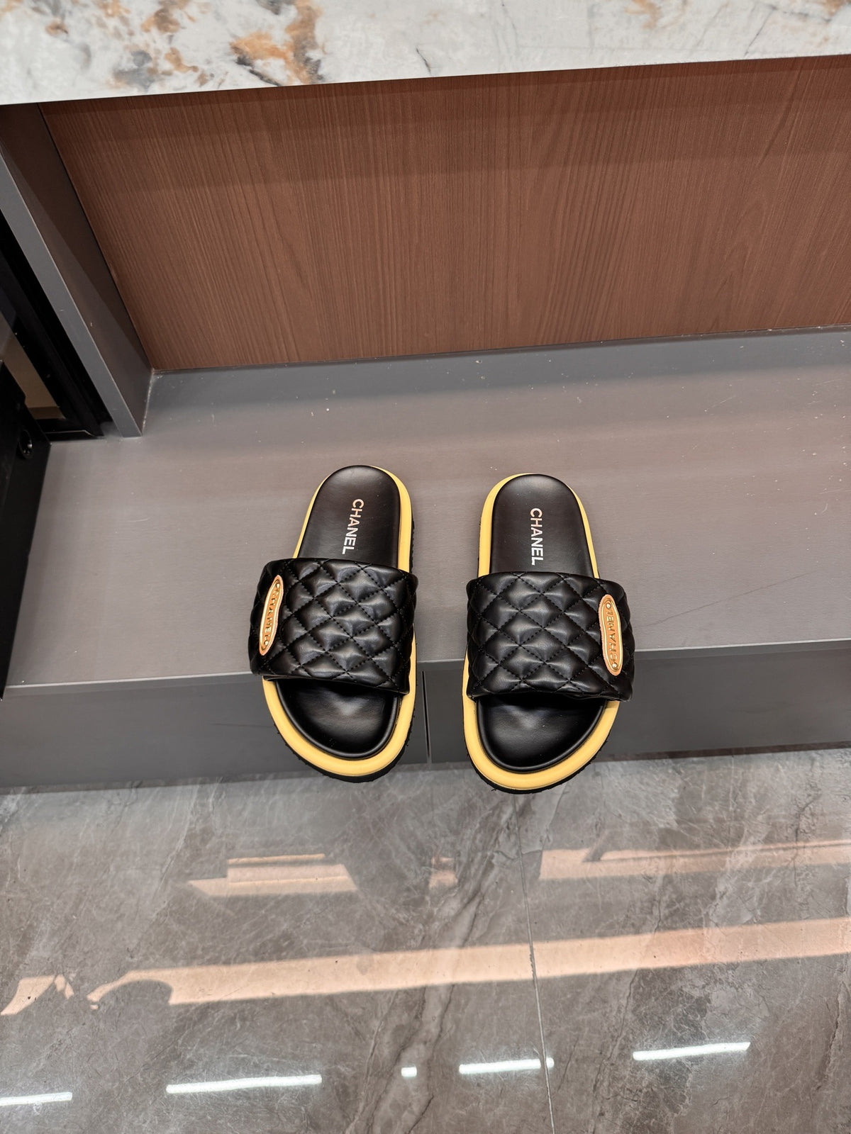 Chanel Lambskin Leather Slides