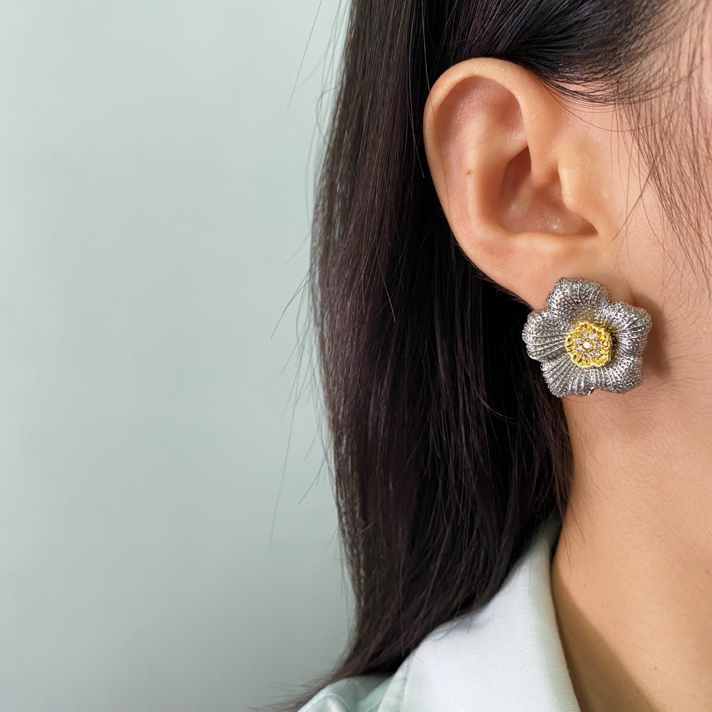 Buccellati Brass Floral Earrings