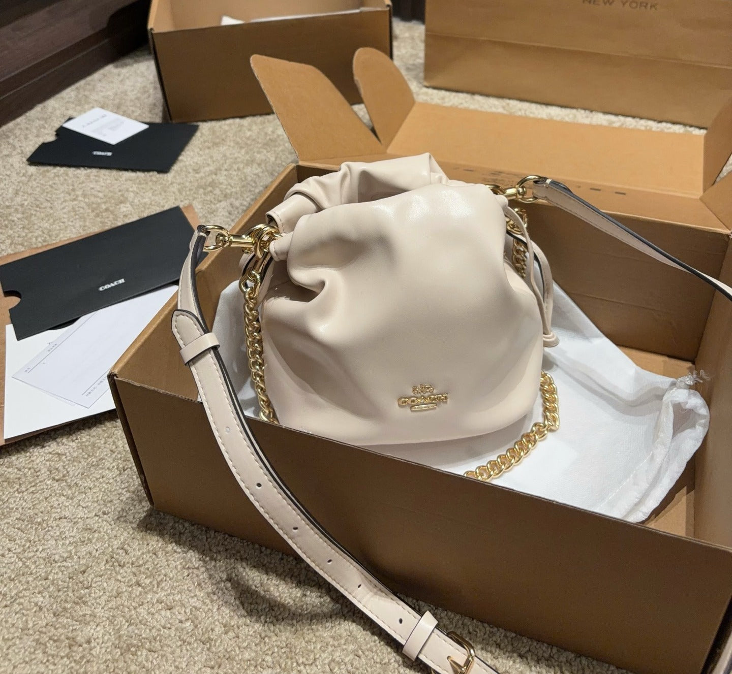 Coach Leather Chain Handbag