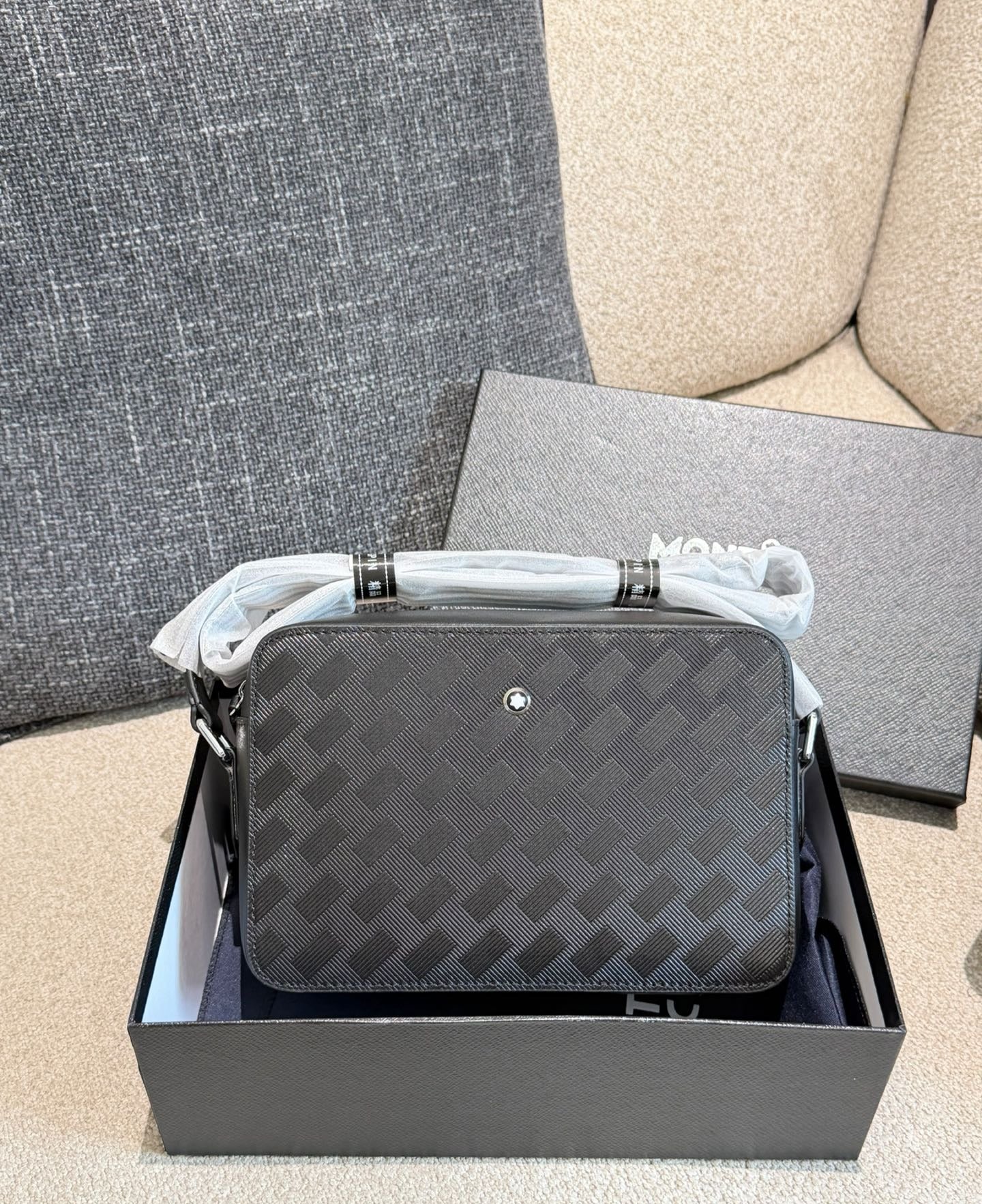 Montblanc Calfskin Leather Saddle Crossbody Bag