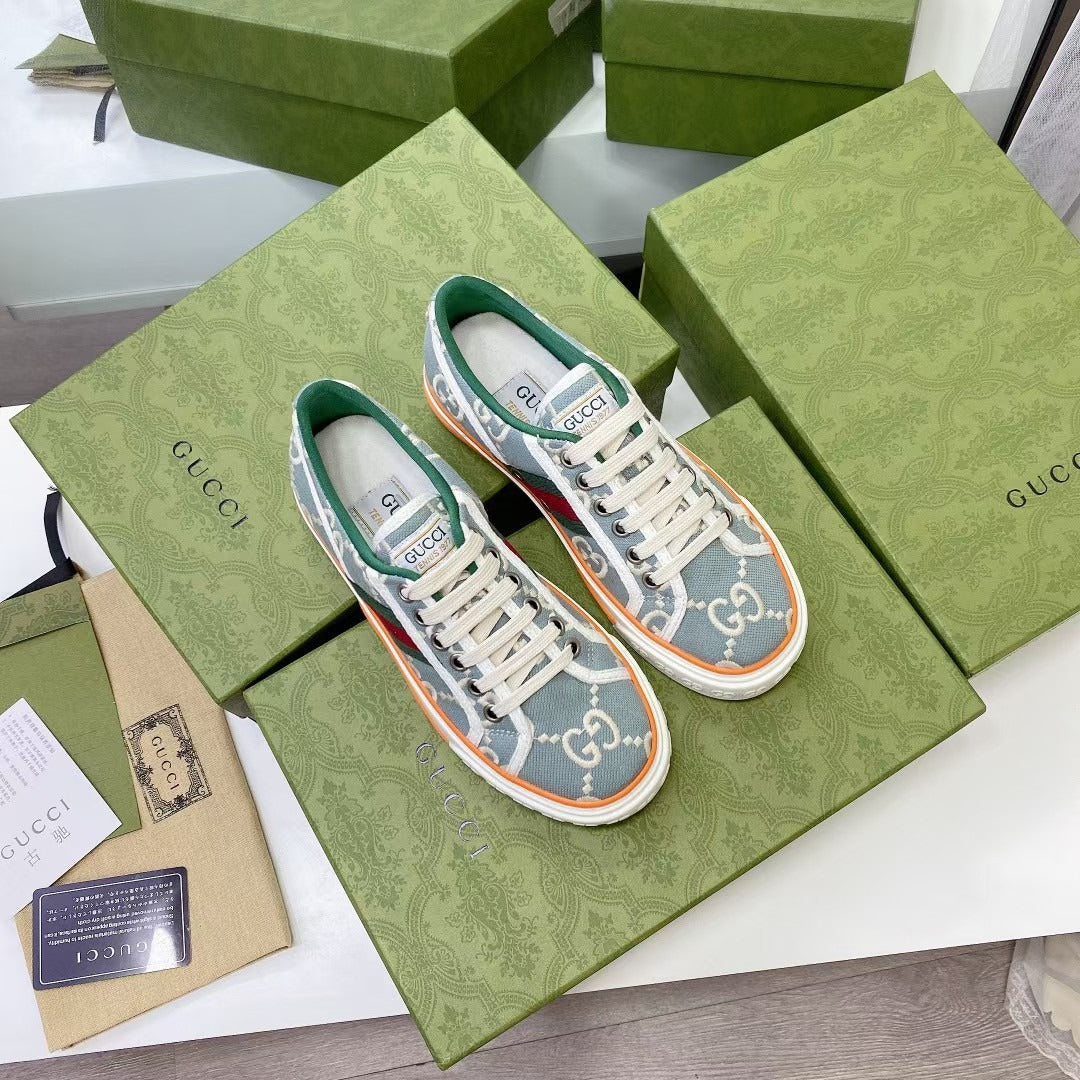 Gucci Canvas & Lambskin Leather Canvas Shoes