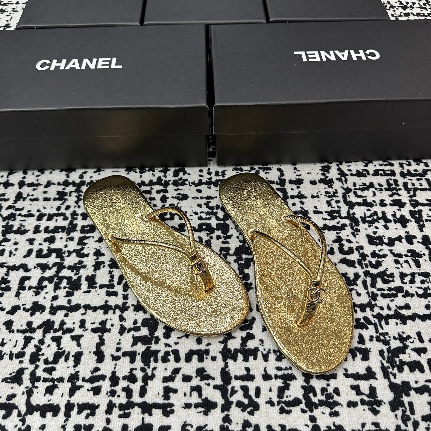 Chanel Lambskin Leather Slides