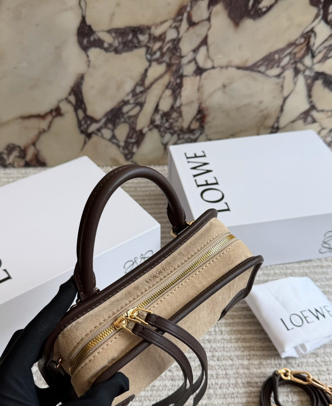 Loewe Calfskin Leather Logo Briefcase