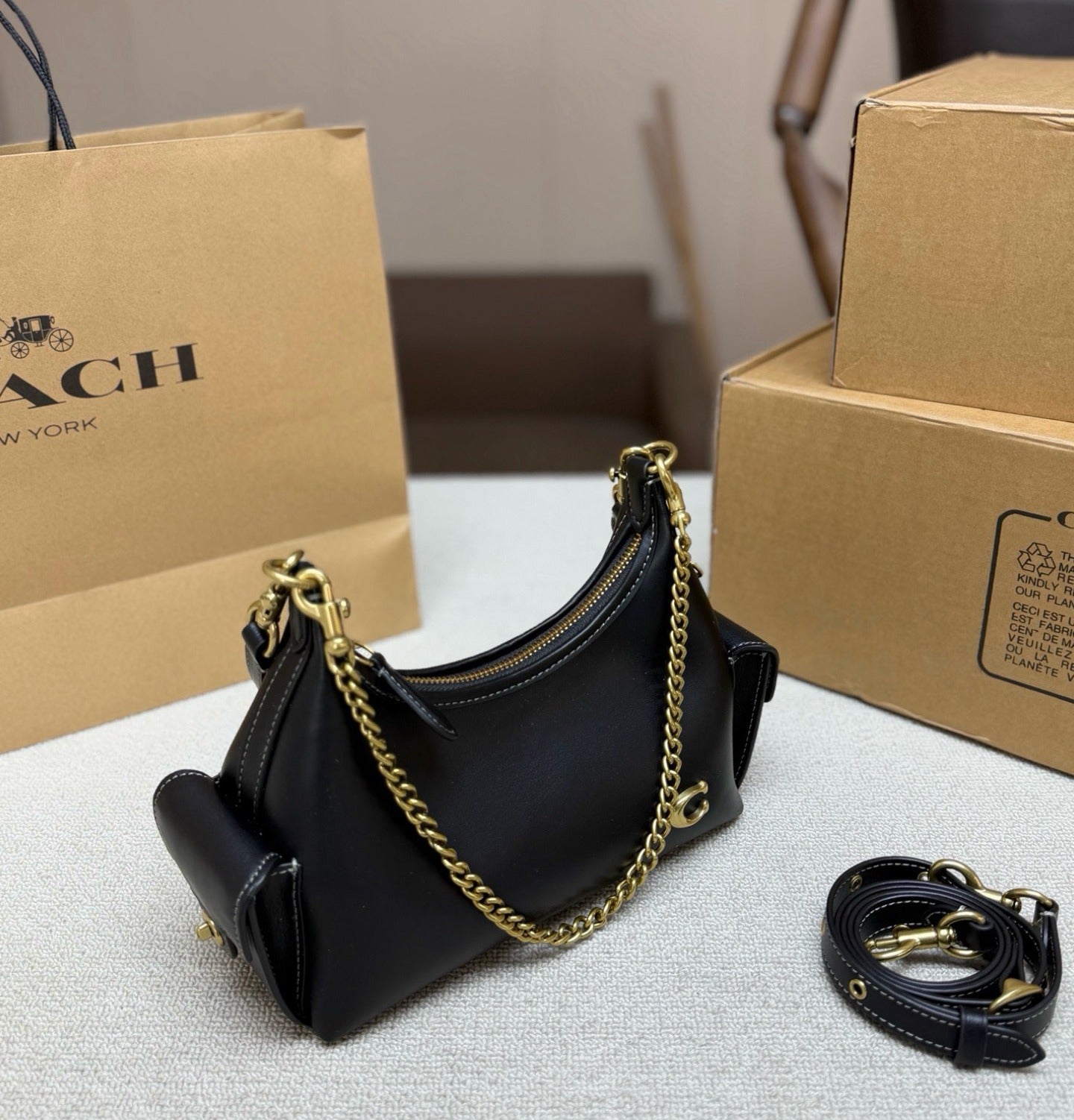 Coach Brass Chain Handbag