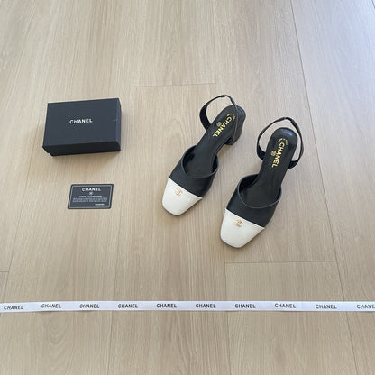 Chanel Leather Colorblock Sandals