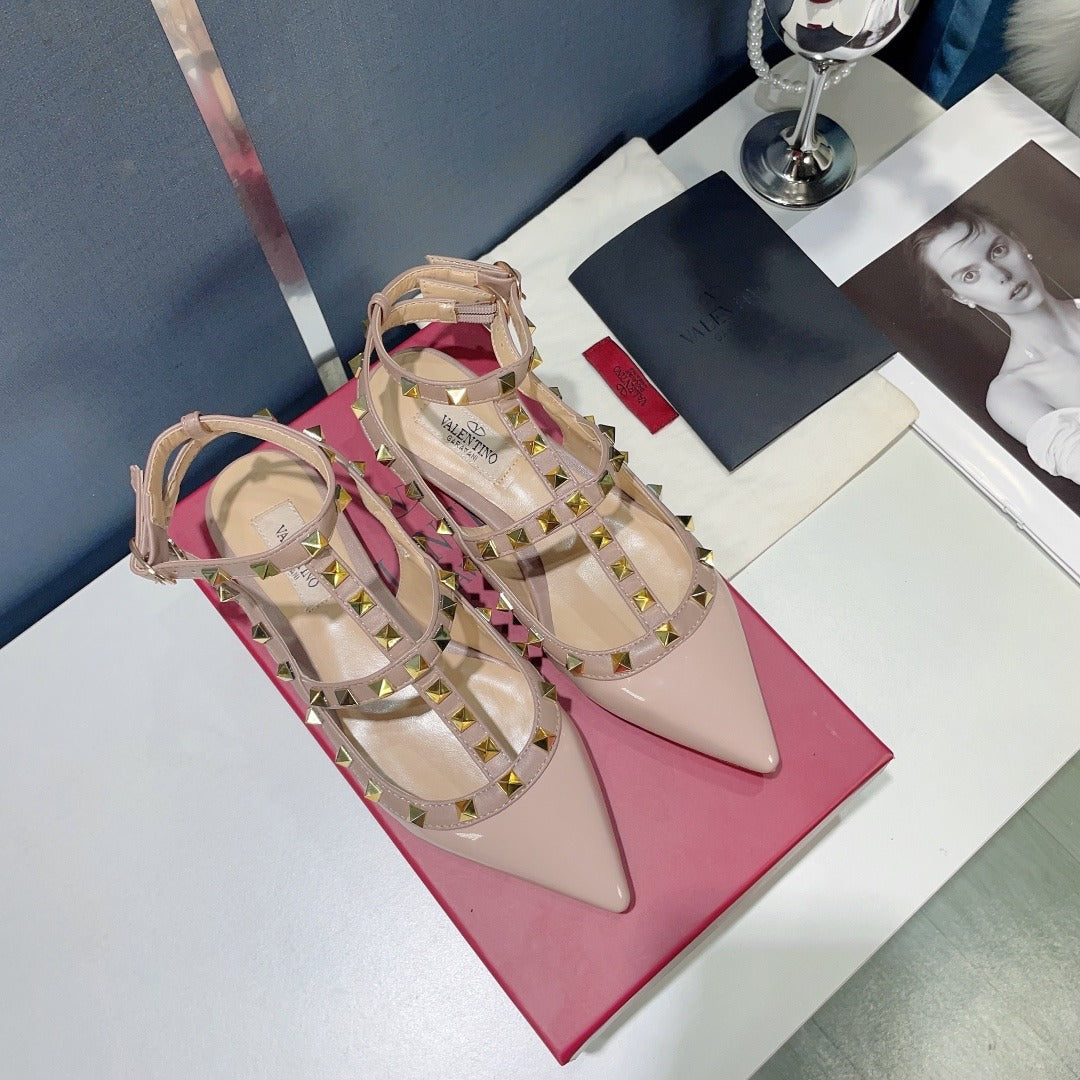 Valentino Lambskin Leather Pointed Toe Sandals
