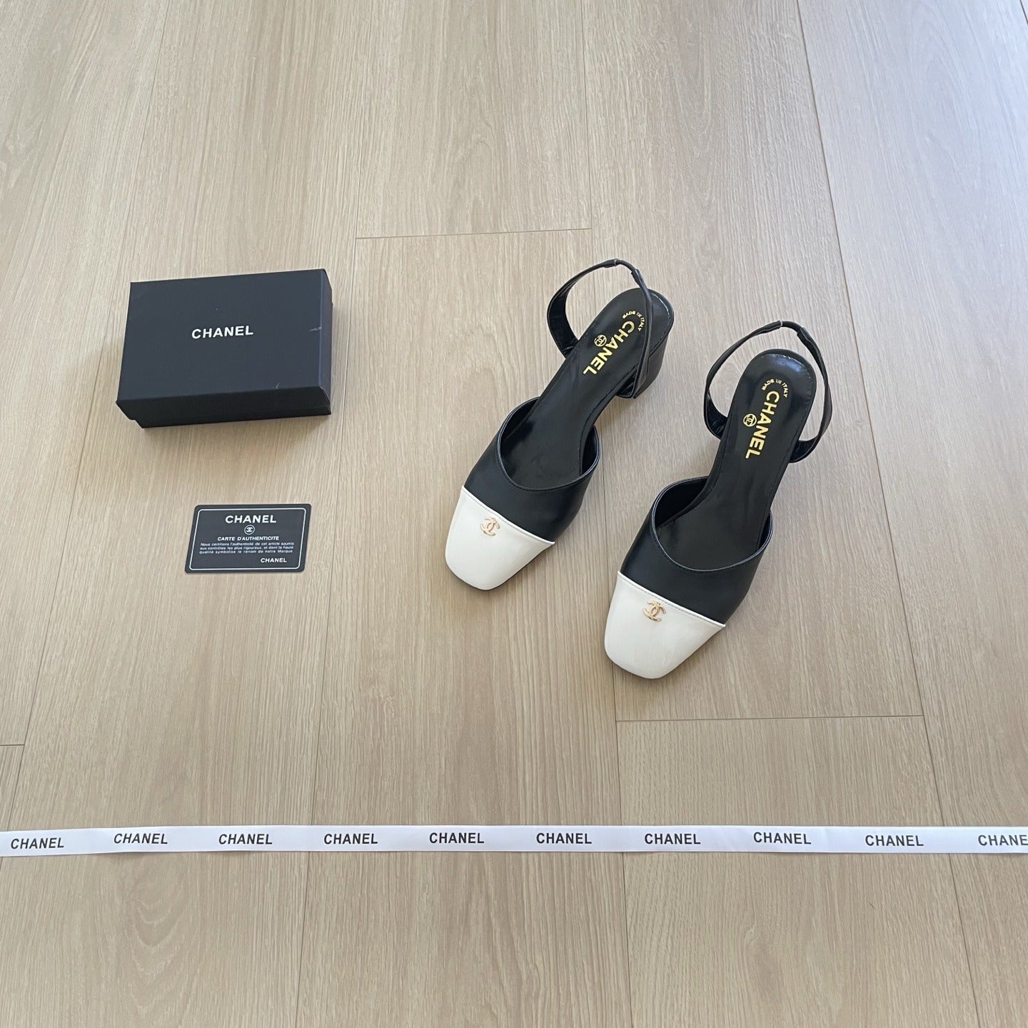 Chanel Leather Colorblock Sandals