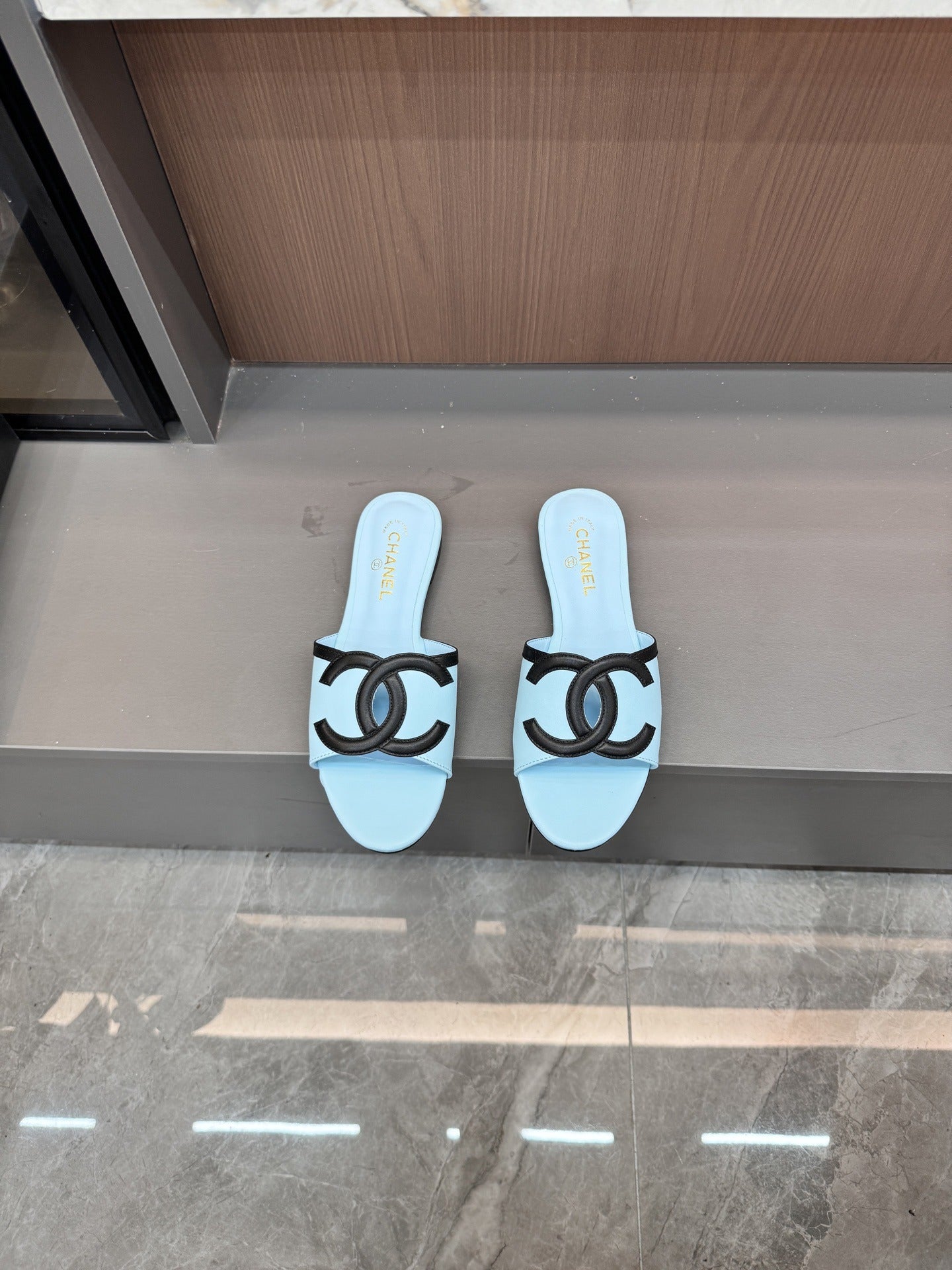 Chanel Lambskin Leather Openwork Slides